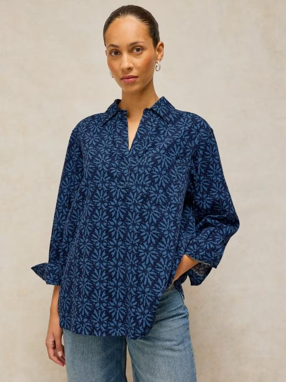 White Stuff Sage Longline Tunic - Blue Multi