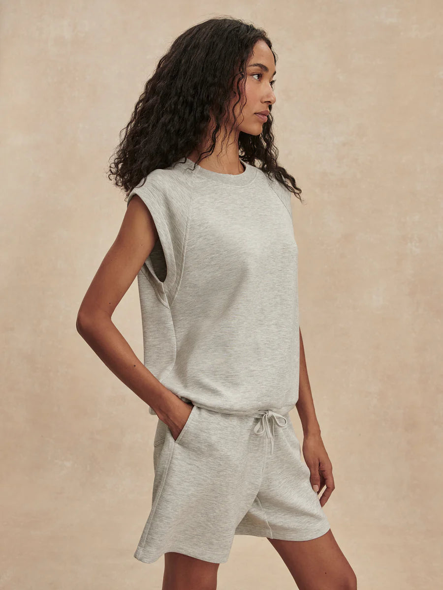 Varley Salome Raglan Tee - Light Grey Marl