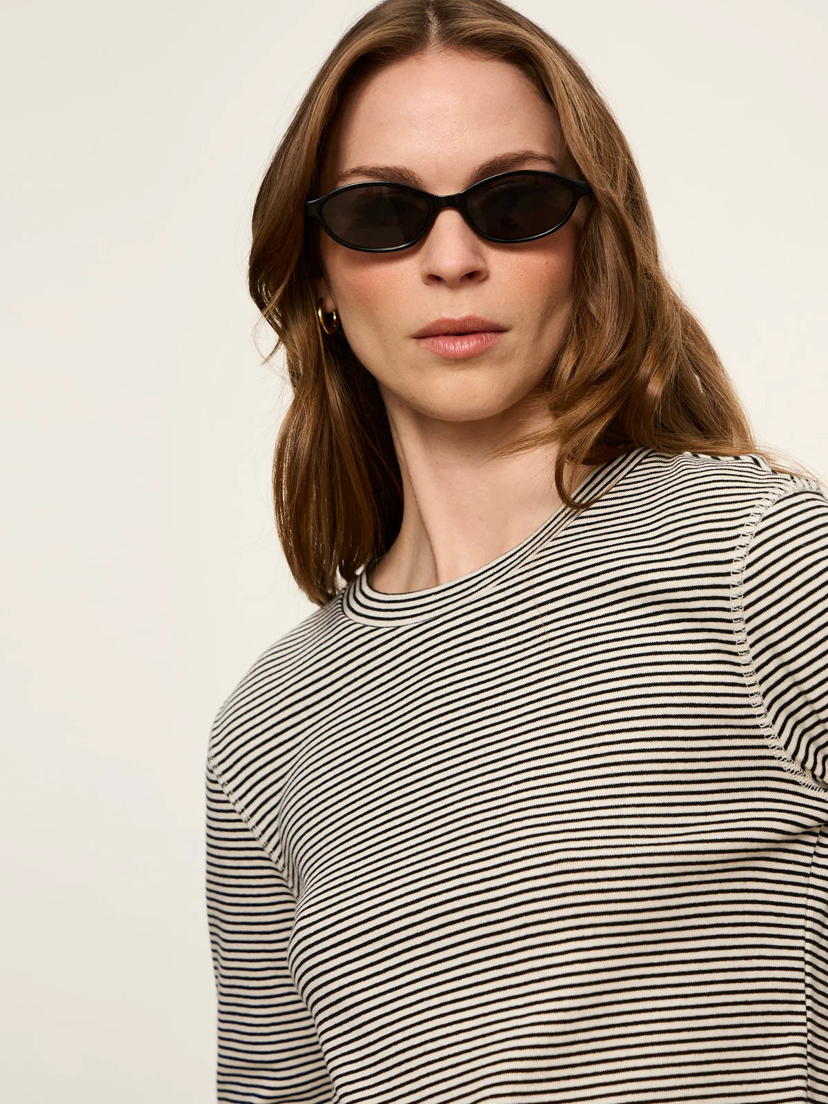 Sanctuary 3/4 Mode Tee - Chalk French Stripe
