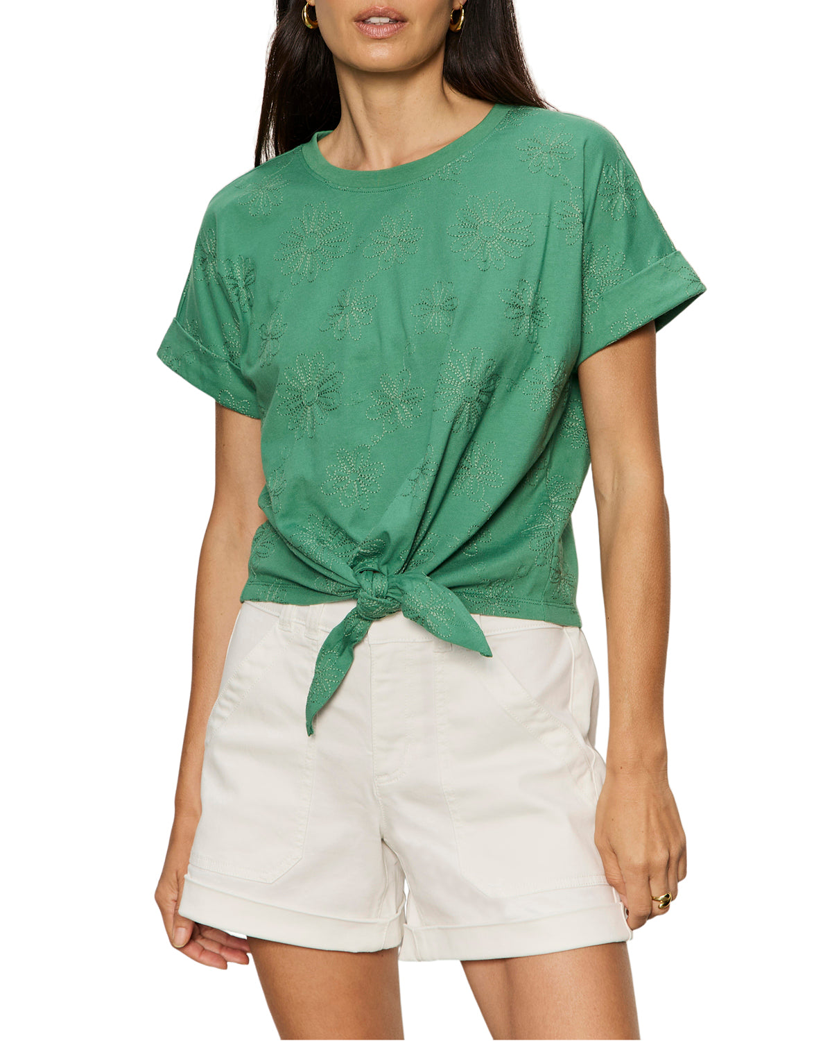 Sanctuary All Day Tie Tee - Green Juice