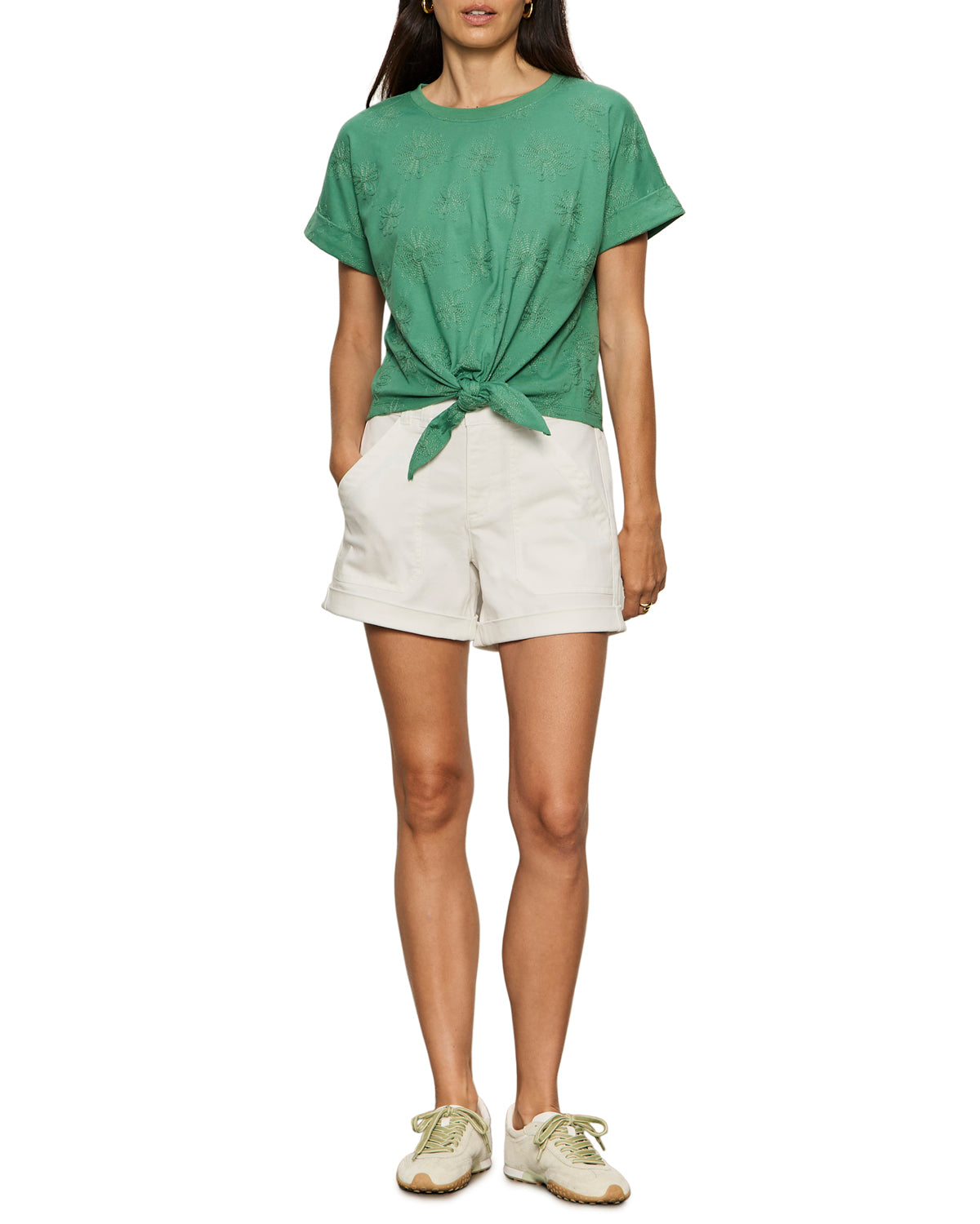 Sanctuary All Day Tie Tee - Green Juice