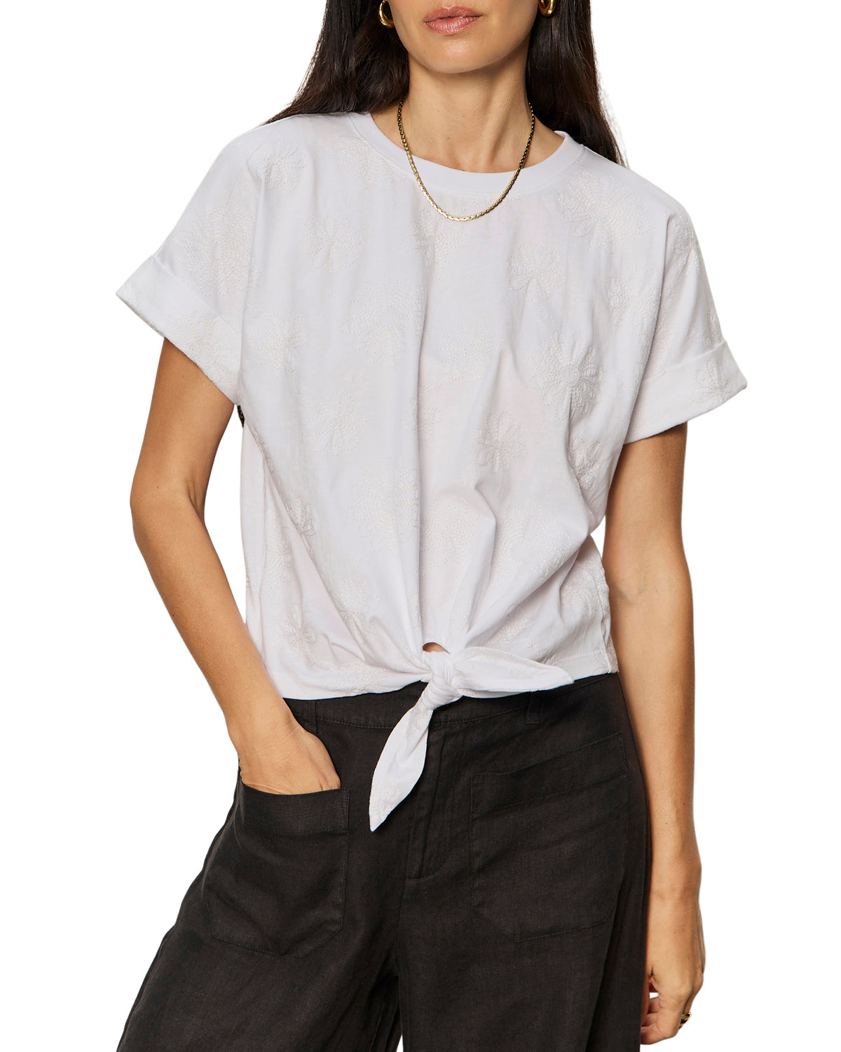 Sanctuary All Day Tie Tee - White