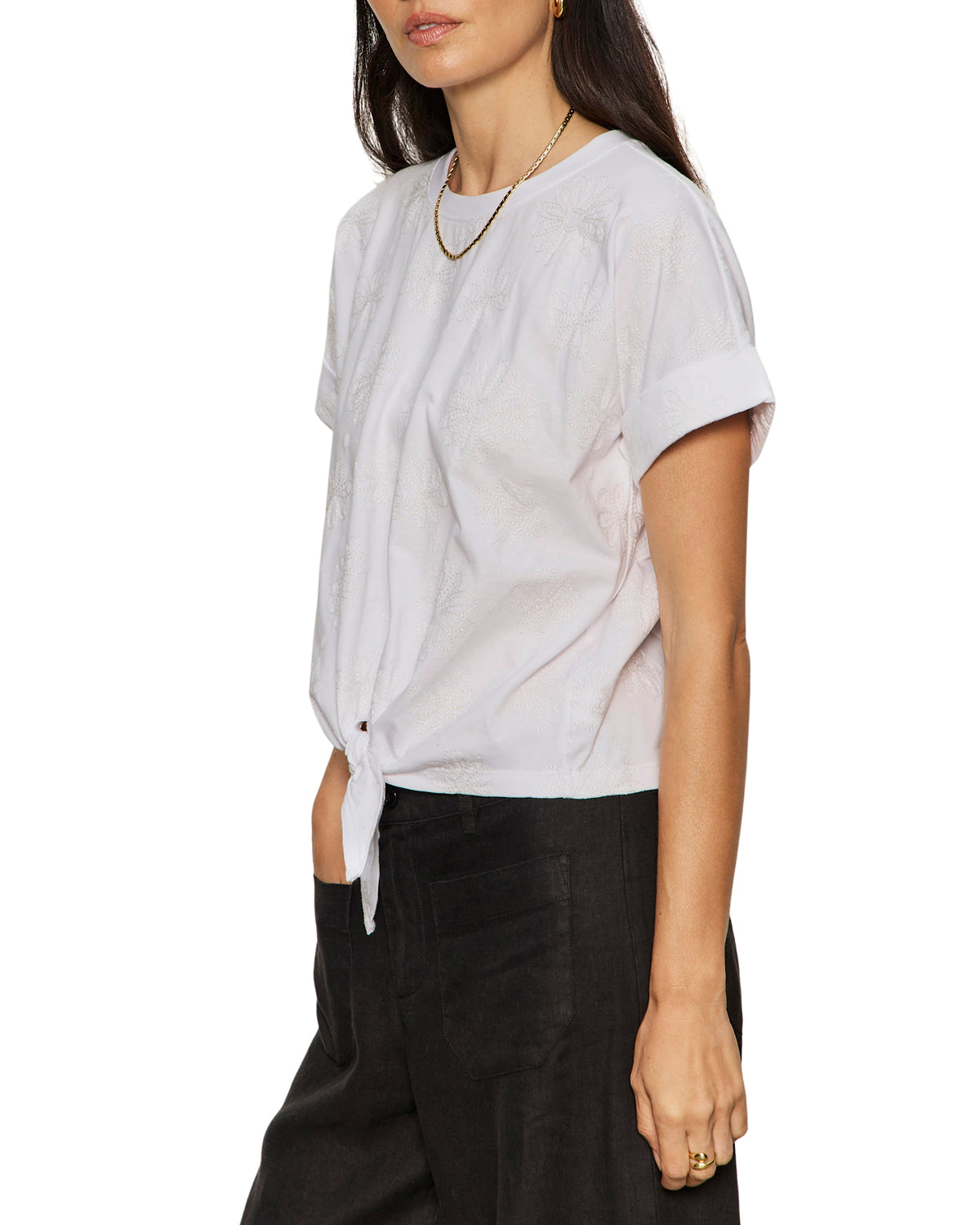 Sanctuary All Day Tie Tee - White