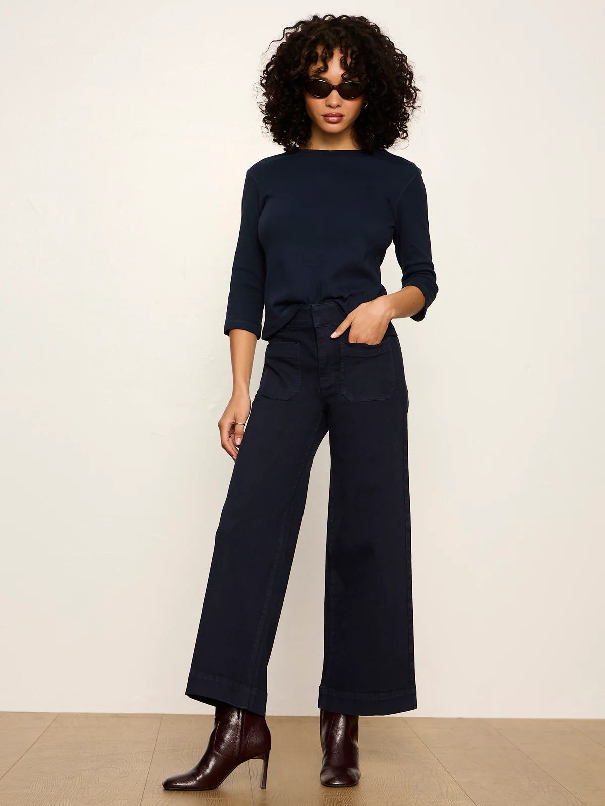 Sanctuary Chelsea Wide Leg Pant - Navy Blazer