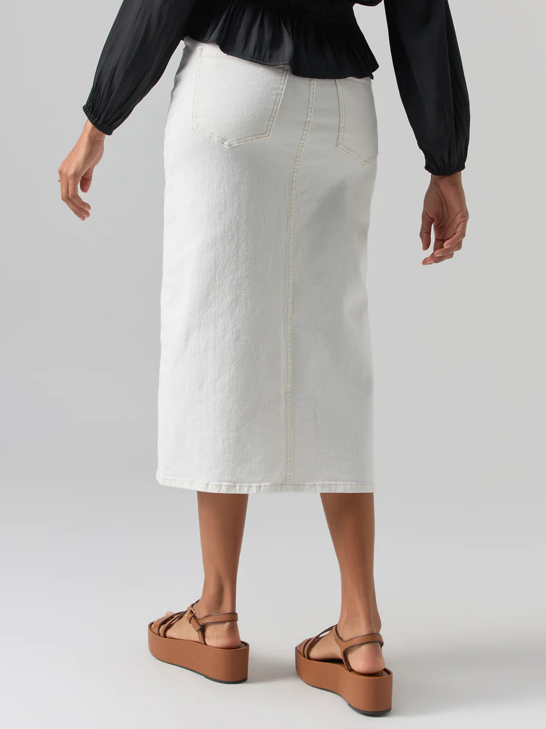 Sanctuary Denim Midi Skirt - Chalk Clothing - Bottoms - Other Bottoms - Skirts by Sanctuary | Grace the Boutique