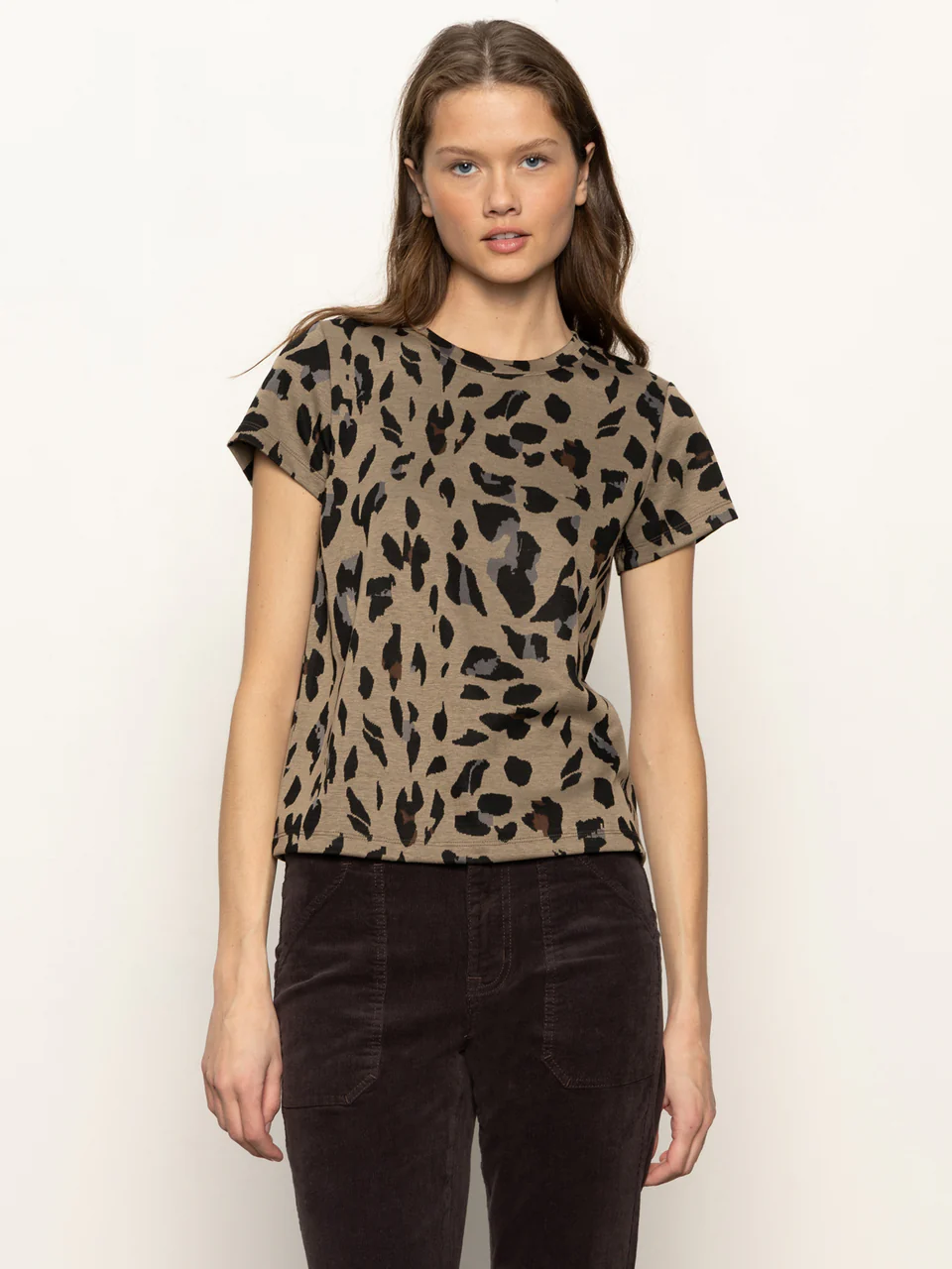 Sanctuary Double Knit Perfect Tee - Winter Leopard