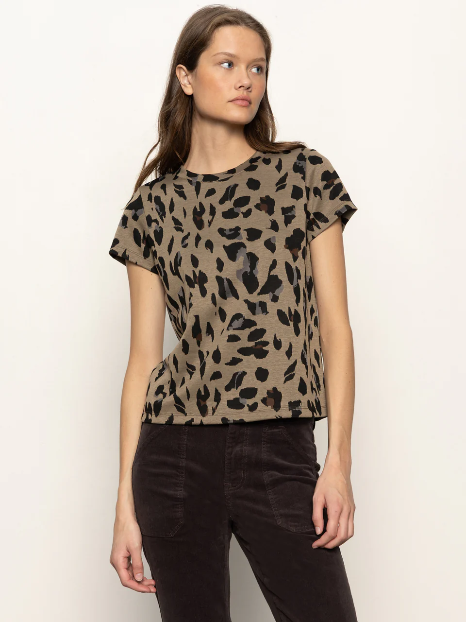 Sanctuary Double Knit Perfect Tee - Winter Leopard