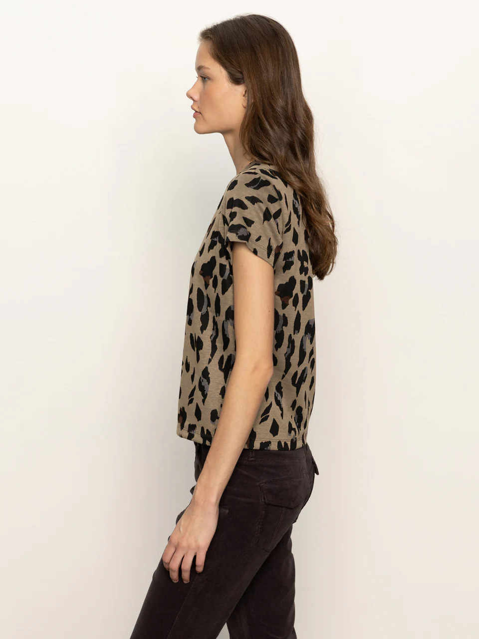 Sanctuary Double Knit Perfect Tee - Winter Leopard