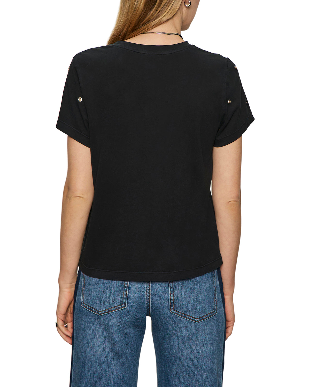 Sanctuary Embellished Grommet Tee - Faded Black