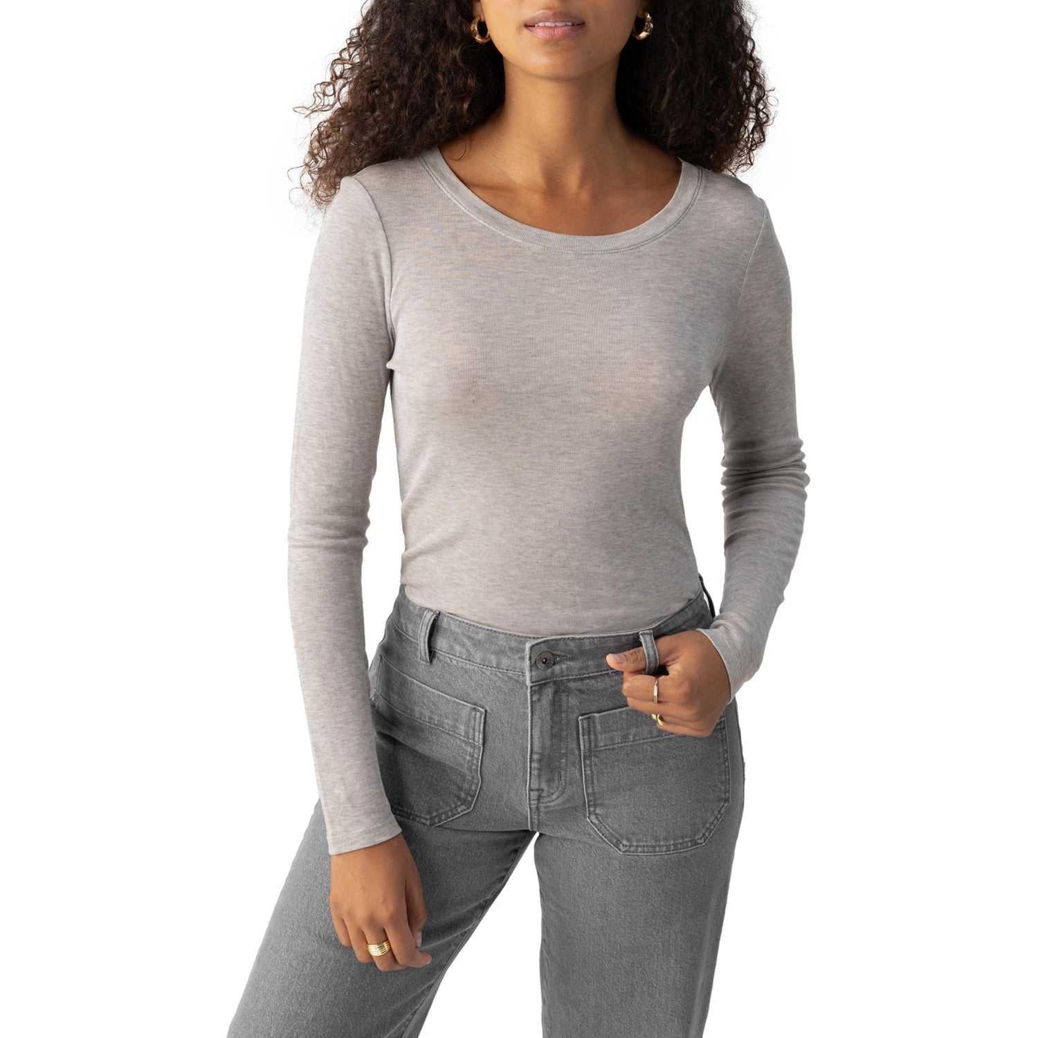 Sanctuary Femme Crew Tee - Heather Grey Clothing - Tops - Shirts - LS Knits by Sanctuary | Grace the Boutique