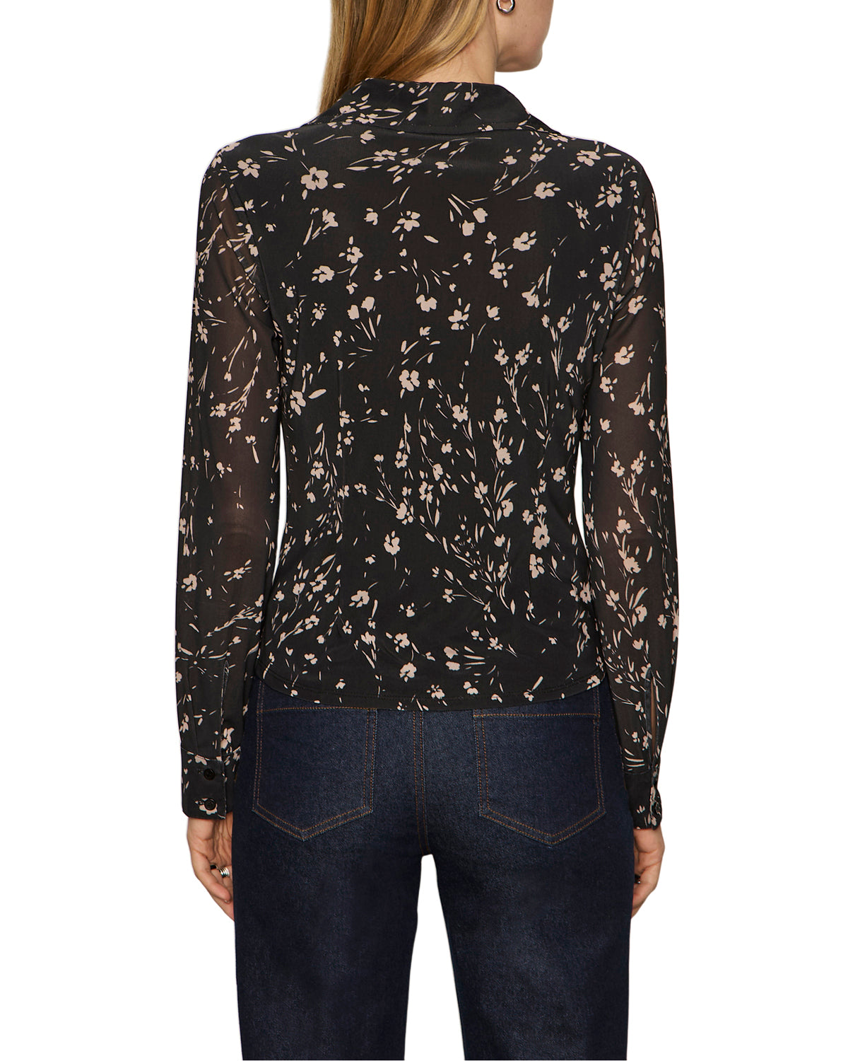 Sanctuary Fitted Mesh Buttondown - Edelweiss