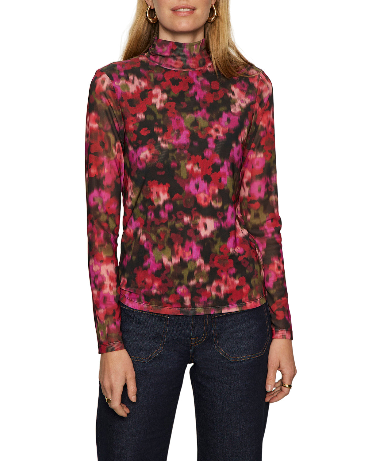Sanctuary LS Mock Neck - Berry Glow
