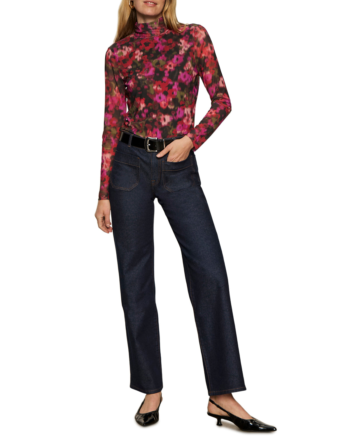 Sanctuary LS Mock Neck - Berry Glow