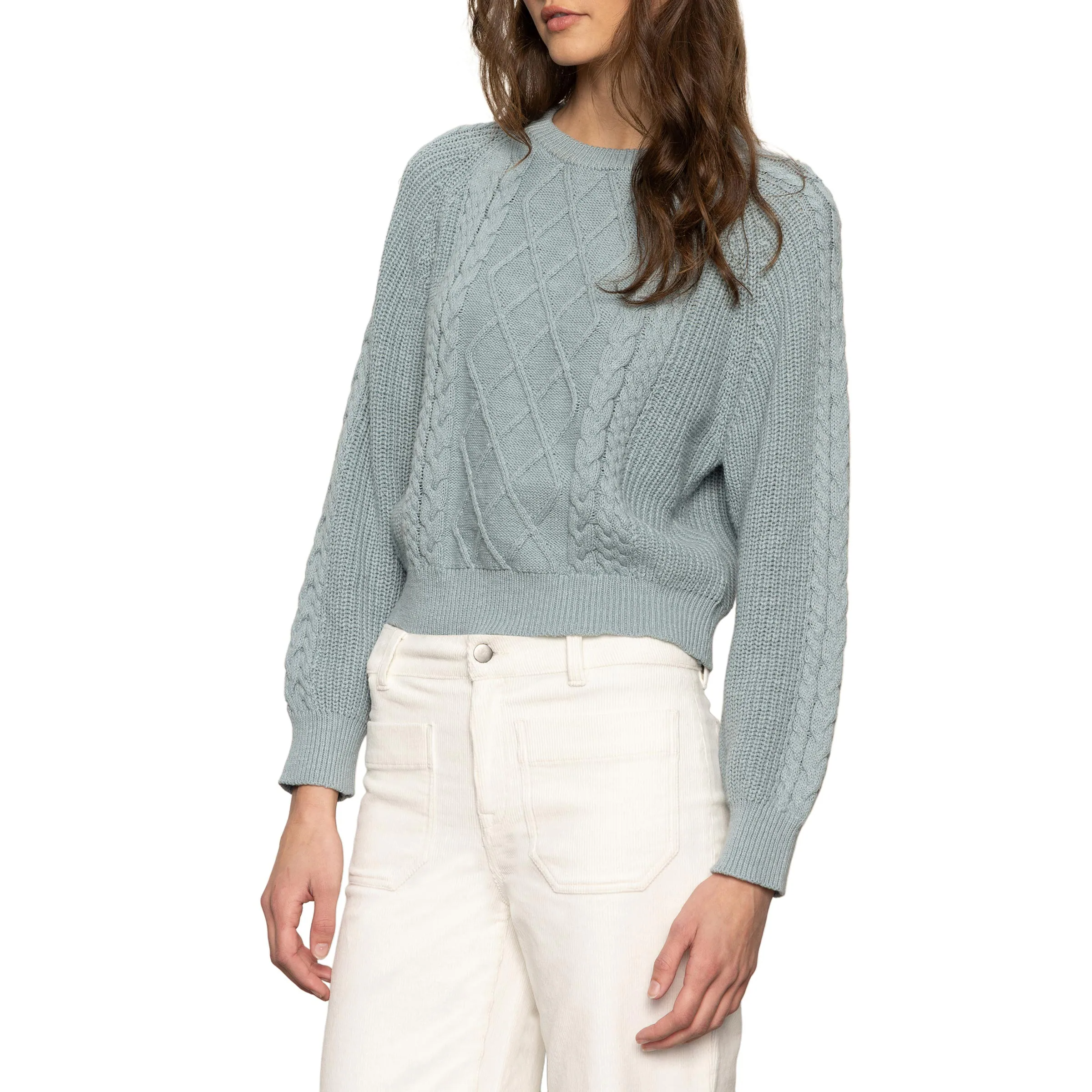 Sanctuary Nomad Cable Popover - Sky Grey