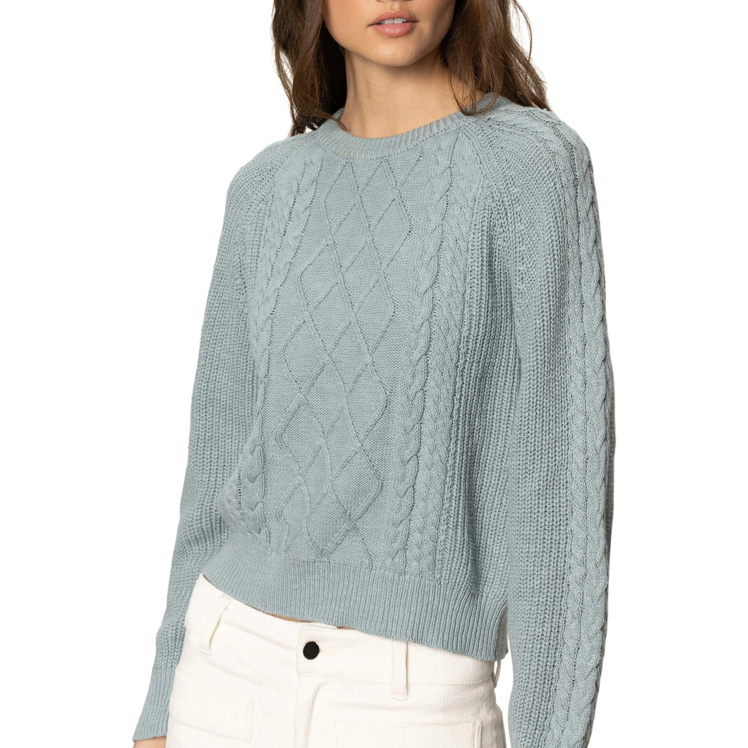 Sanctuary Nomad Cable Popover - Sky Grey