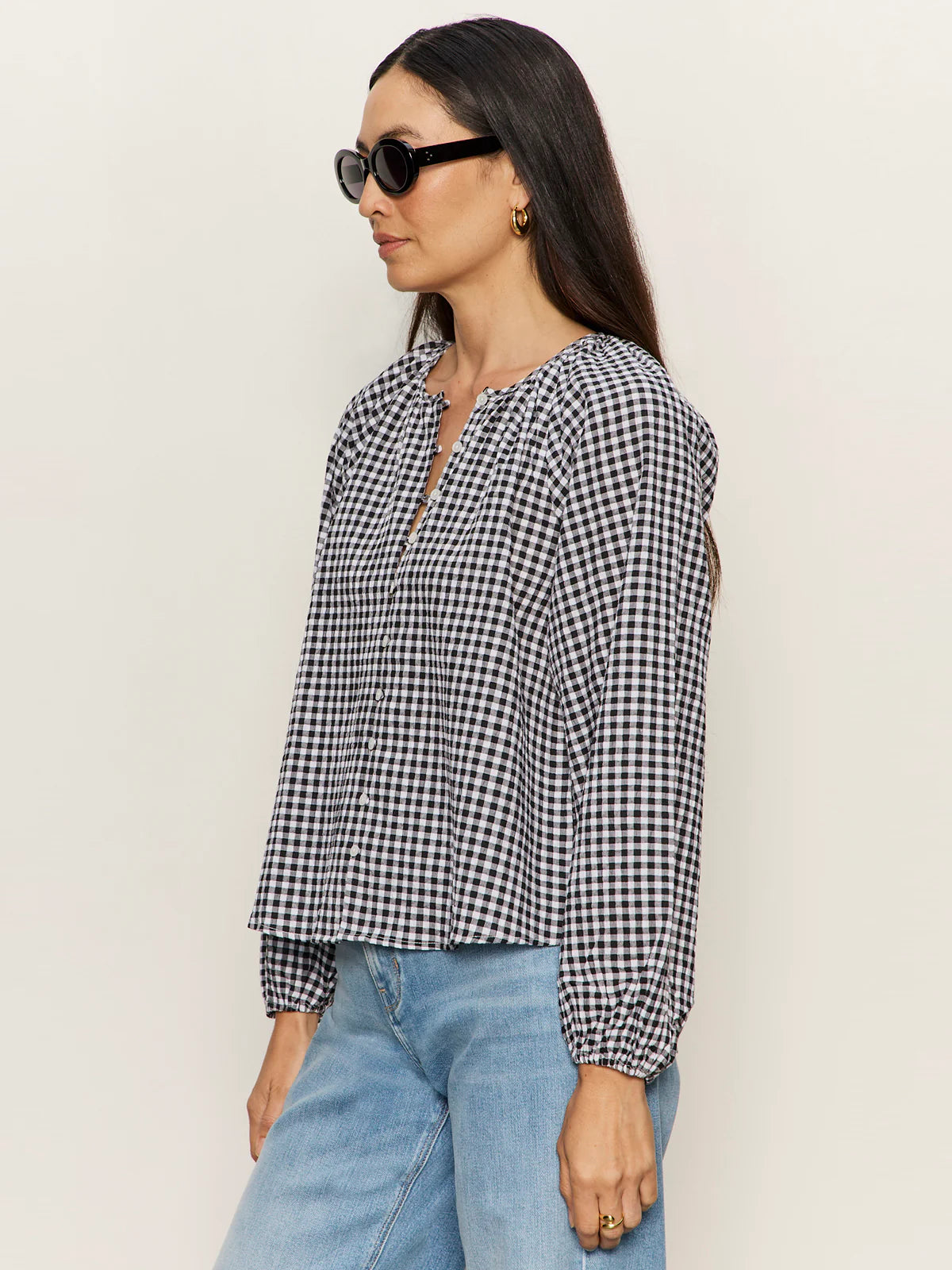 Sanctuary Perfect Gingham Blouse - Picnic