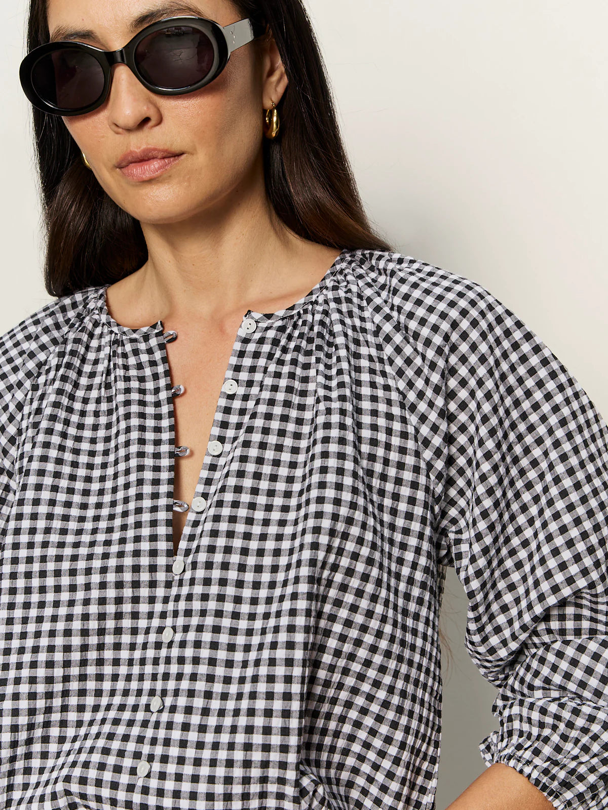 Sanctuary Perfect Gingham Blouse - Picnic