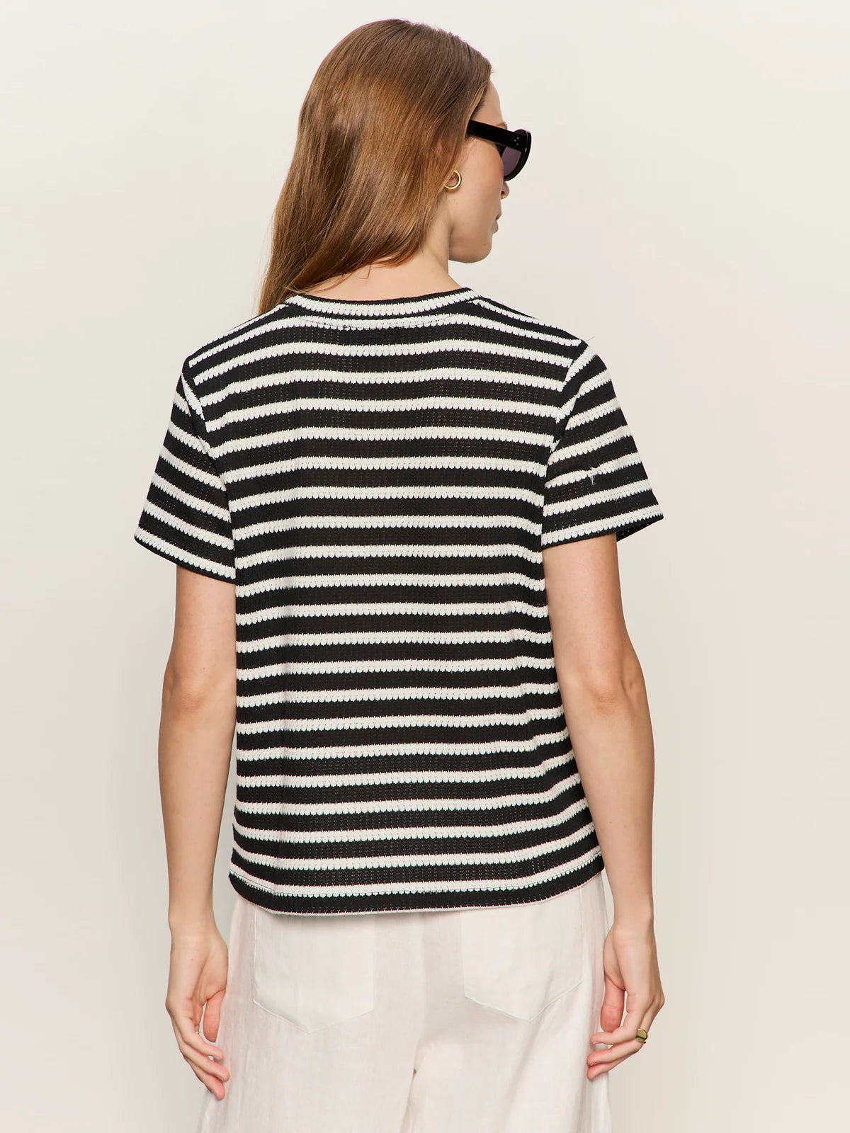 Sanctuary Perfect Textured Tee - Black/Chalk Stripe