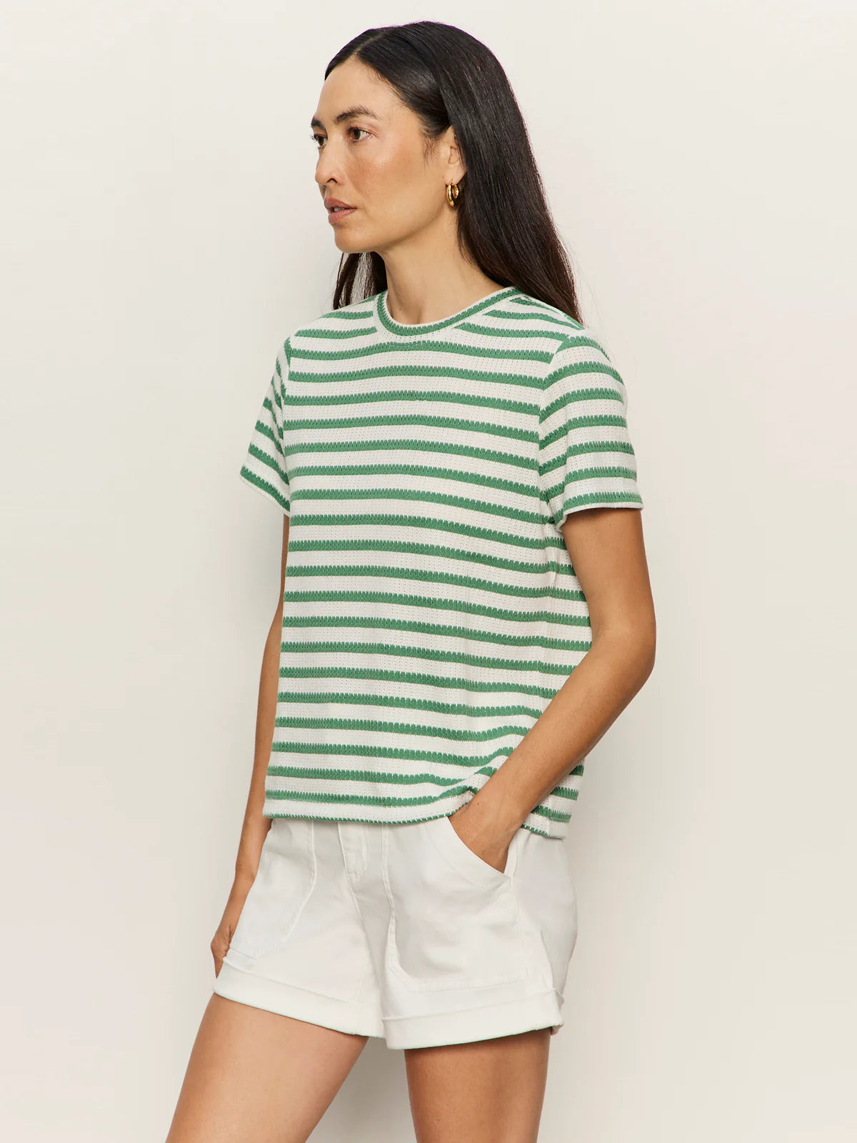 Sanctuary Perfect Textured Tee - Chalk/Green Juice