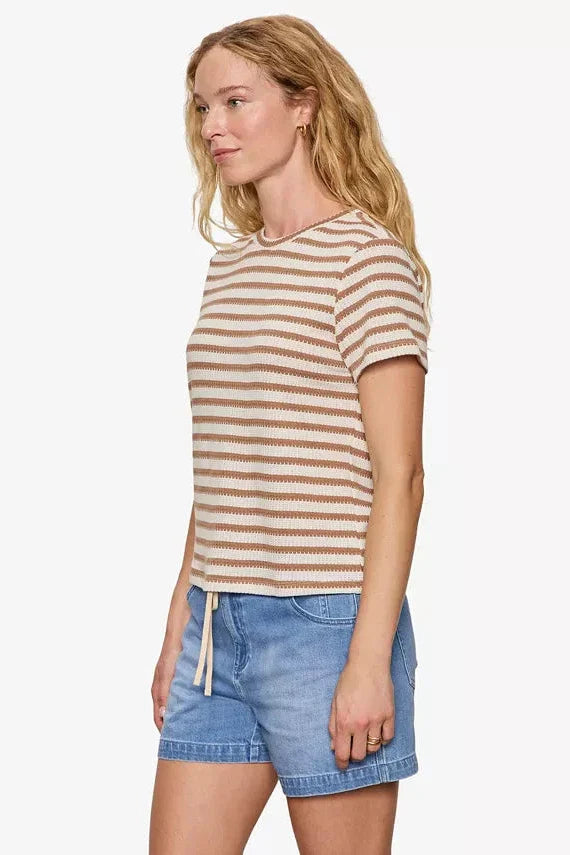 Sanctuary Perfect Textured Tee - Valle Stripe