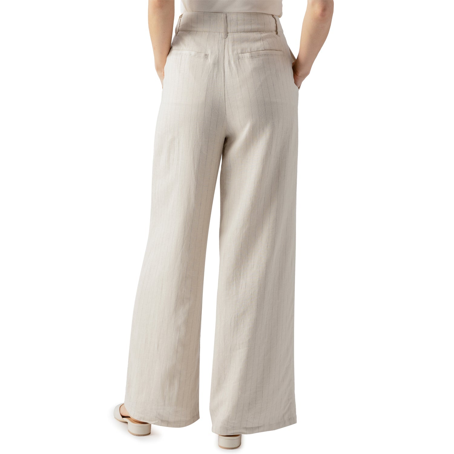 Sanctuary Pleat Up Trouser - Vineyard Stripe Clothing - Bottoms - Pants - Dressy by Sanctuary | Grace the Boutique