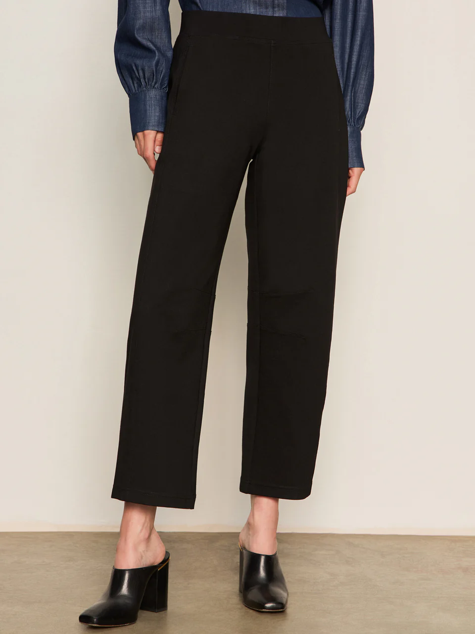 Sanctuary Pull On Ponte Barrel Trouser - Black