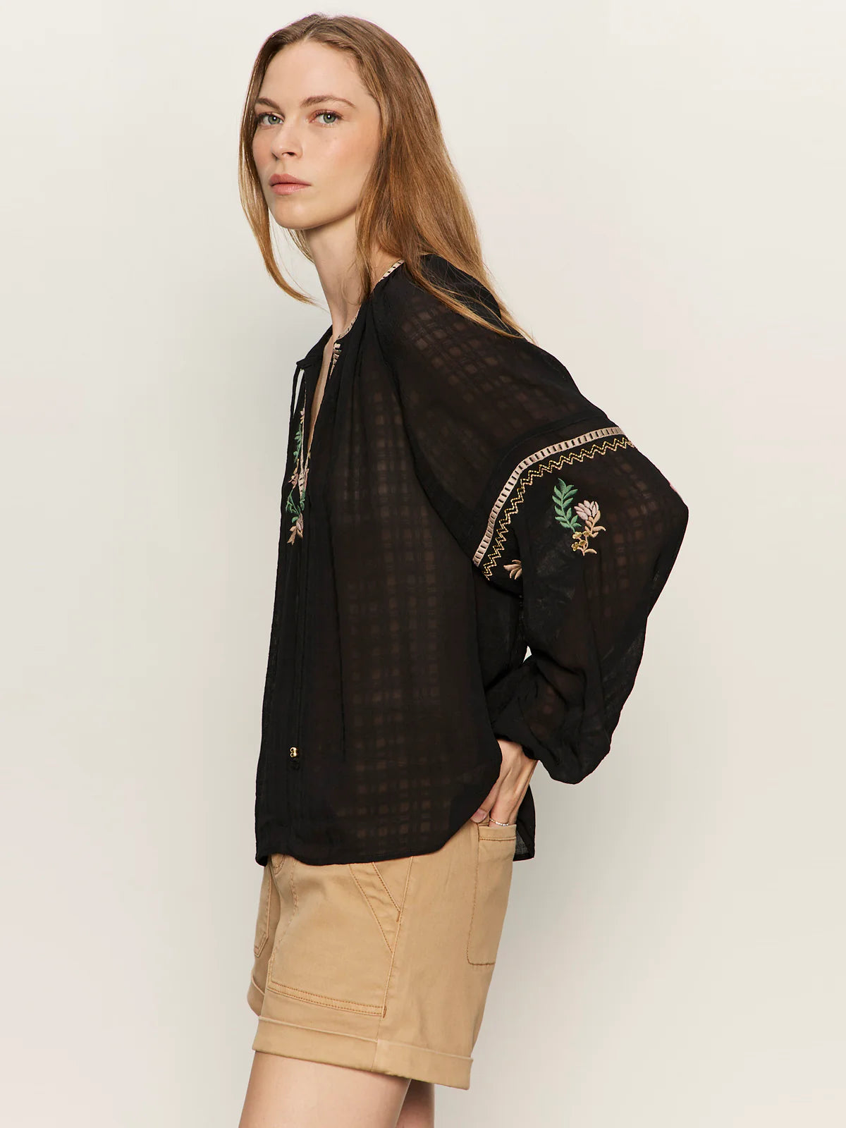 Sanctuary Raye Embroidered Blouse - Black