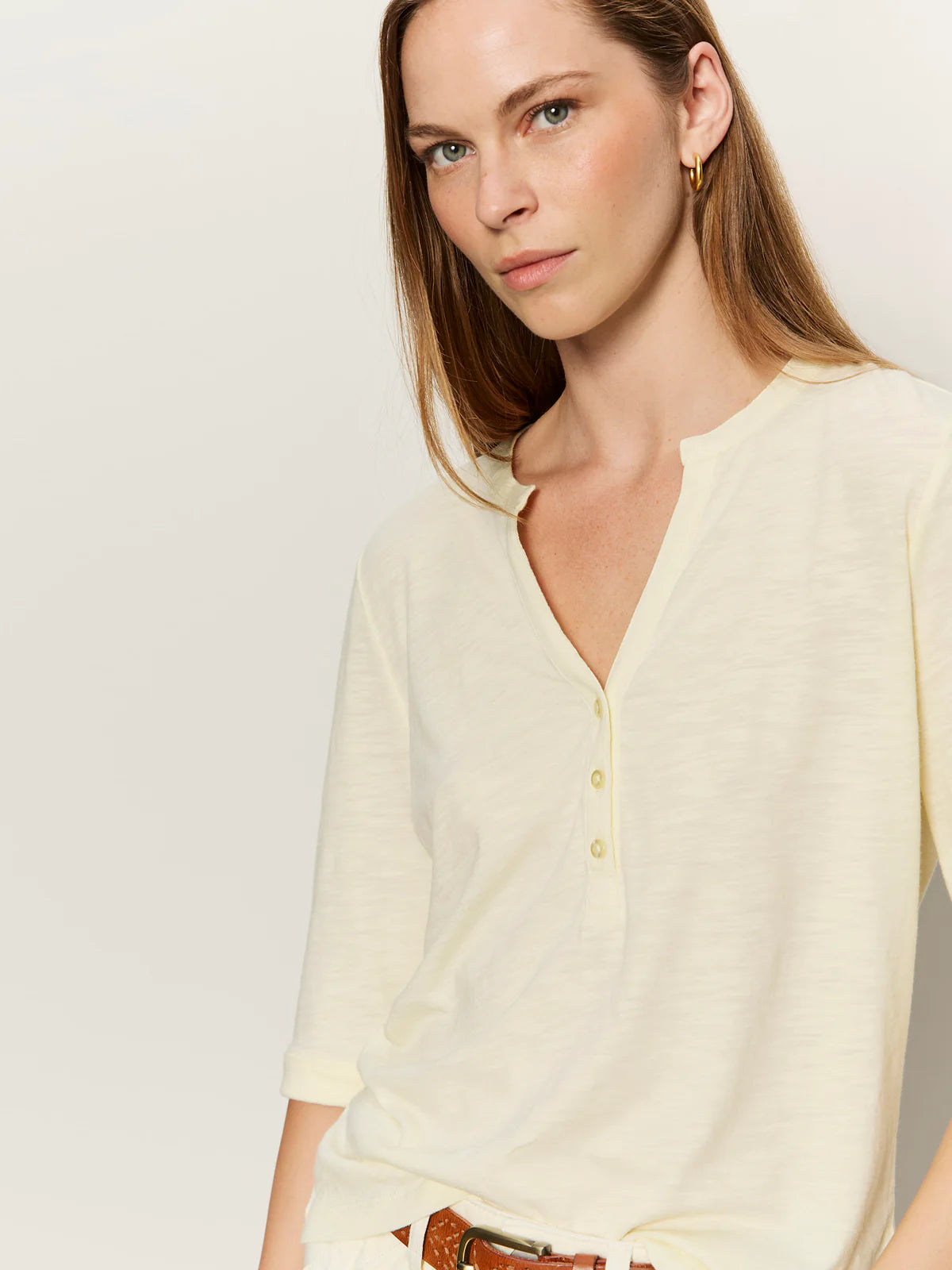 Sanctuary Rolled Sleeve Tee - Lemon Drop