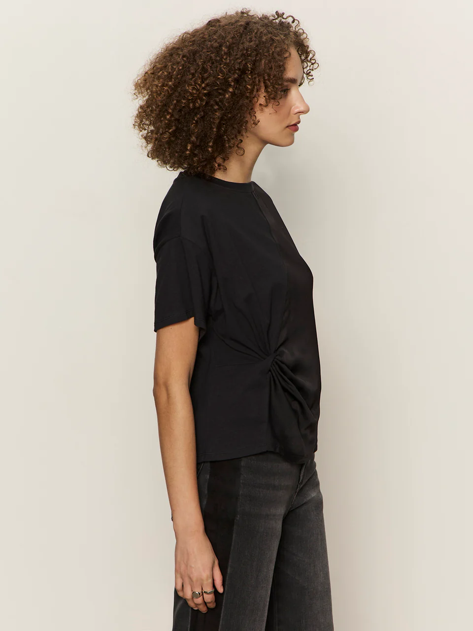 Sanctuary Satin Mix Tee - Black