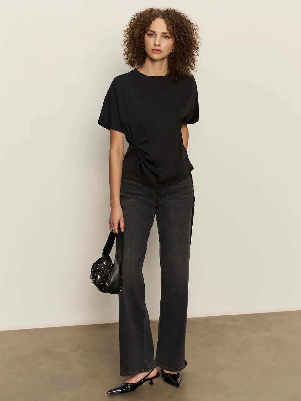Sanctuary Satin Mix Tee - Black