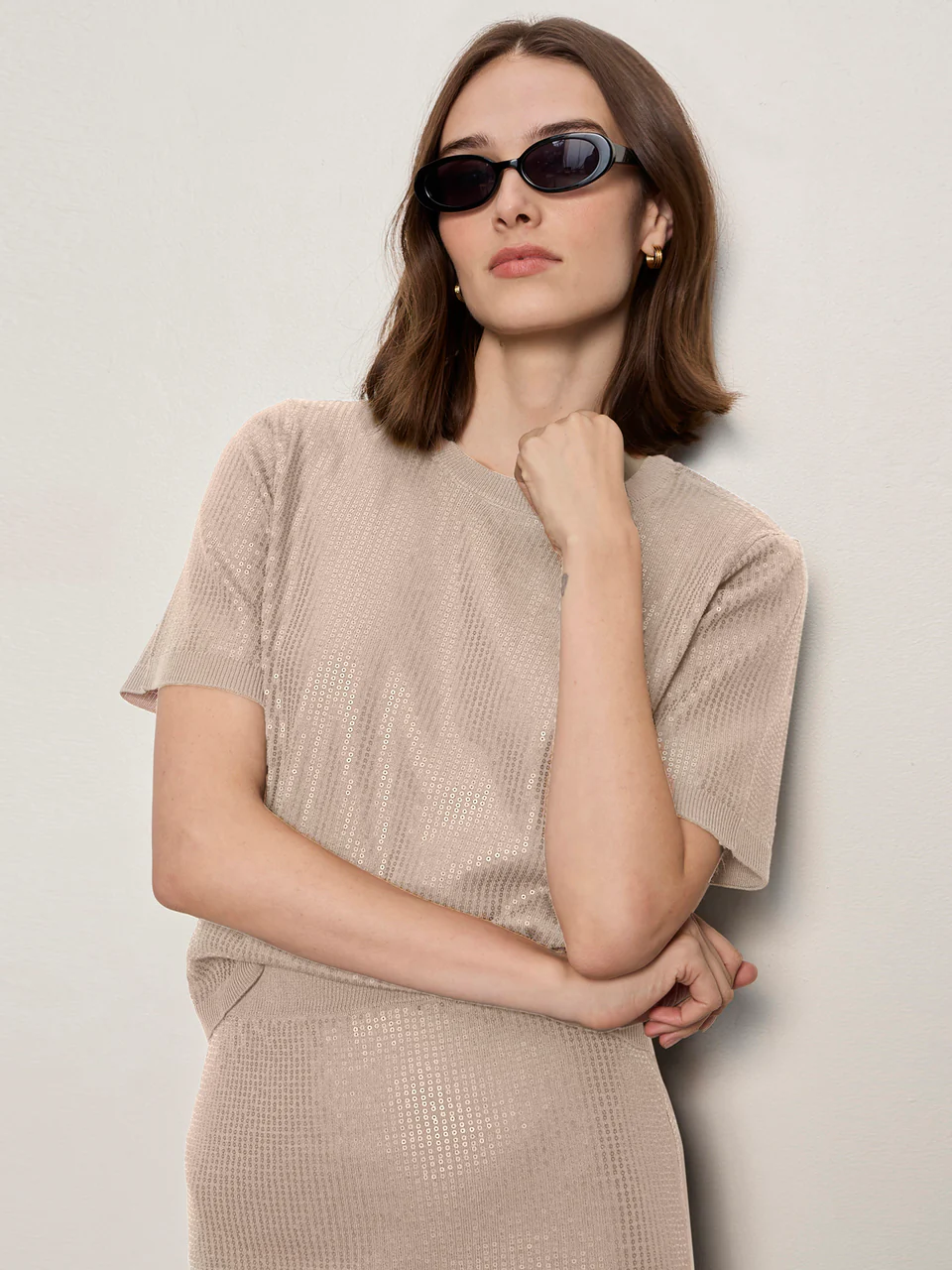 Sanctuary Sparkle Sequin Sweater - Mother of Pearl