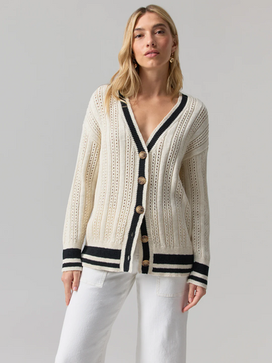 Sanctuary Sport Stripe Cardi - Natural Clothing - Tops - Sweaters - Cardigans by Sanctuary | Grace the Boutique