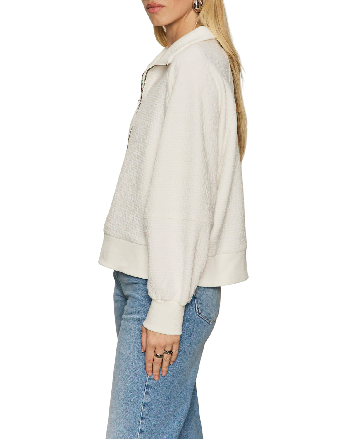 Sanctuary Textured Zip Up Popover - Chalk