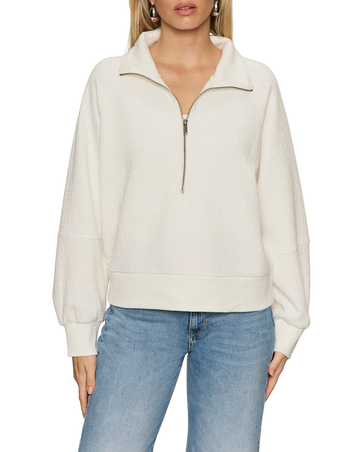 Sanctuary Textured Zip Up Popover - Chalk