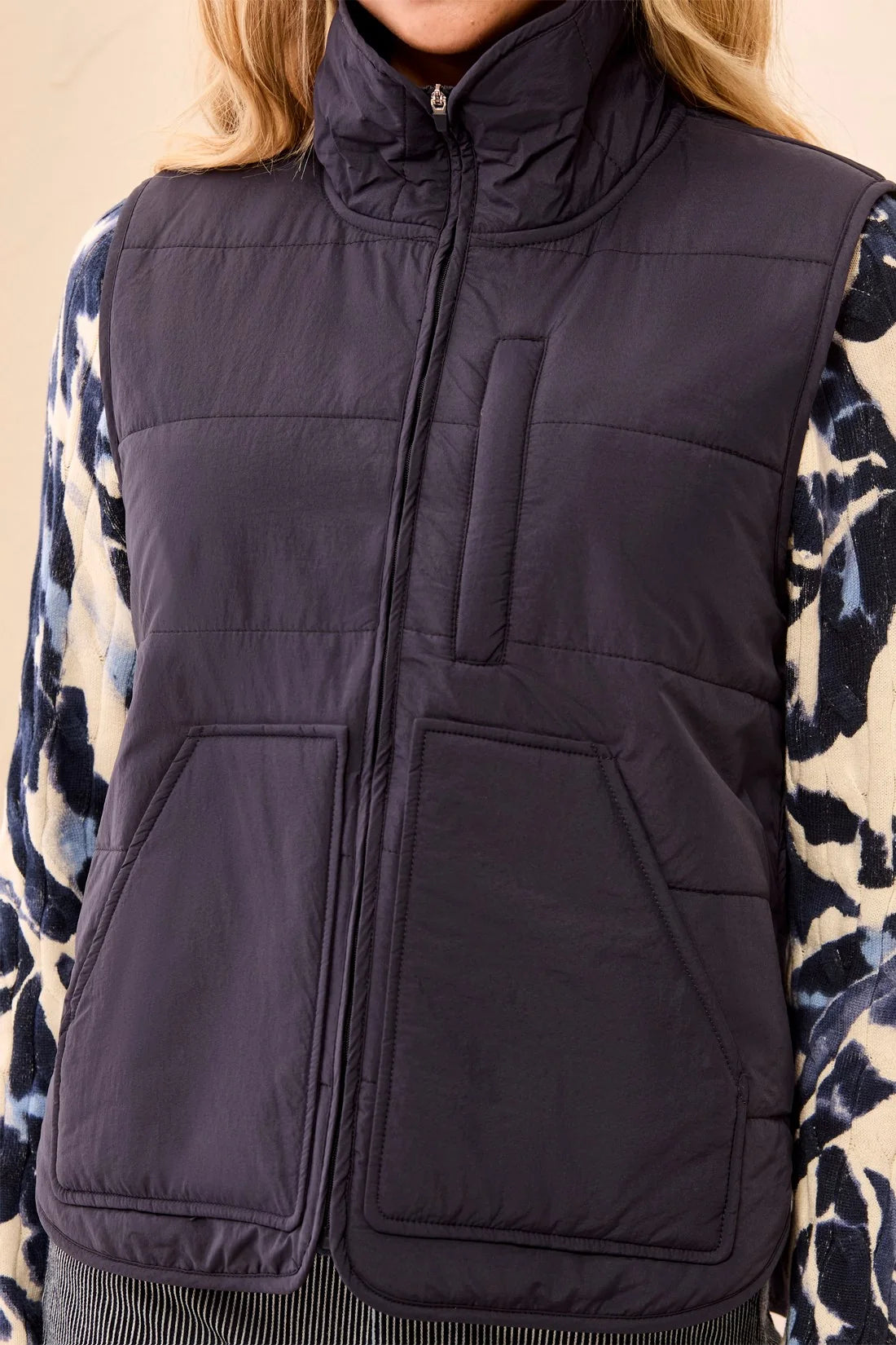 Tribal Packable Puffer Vest - Sapphire