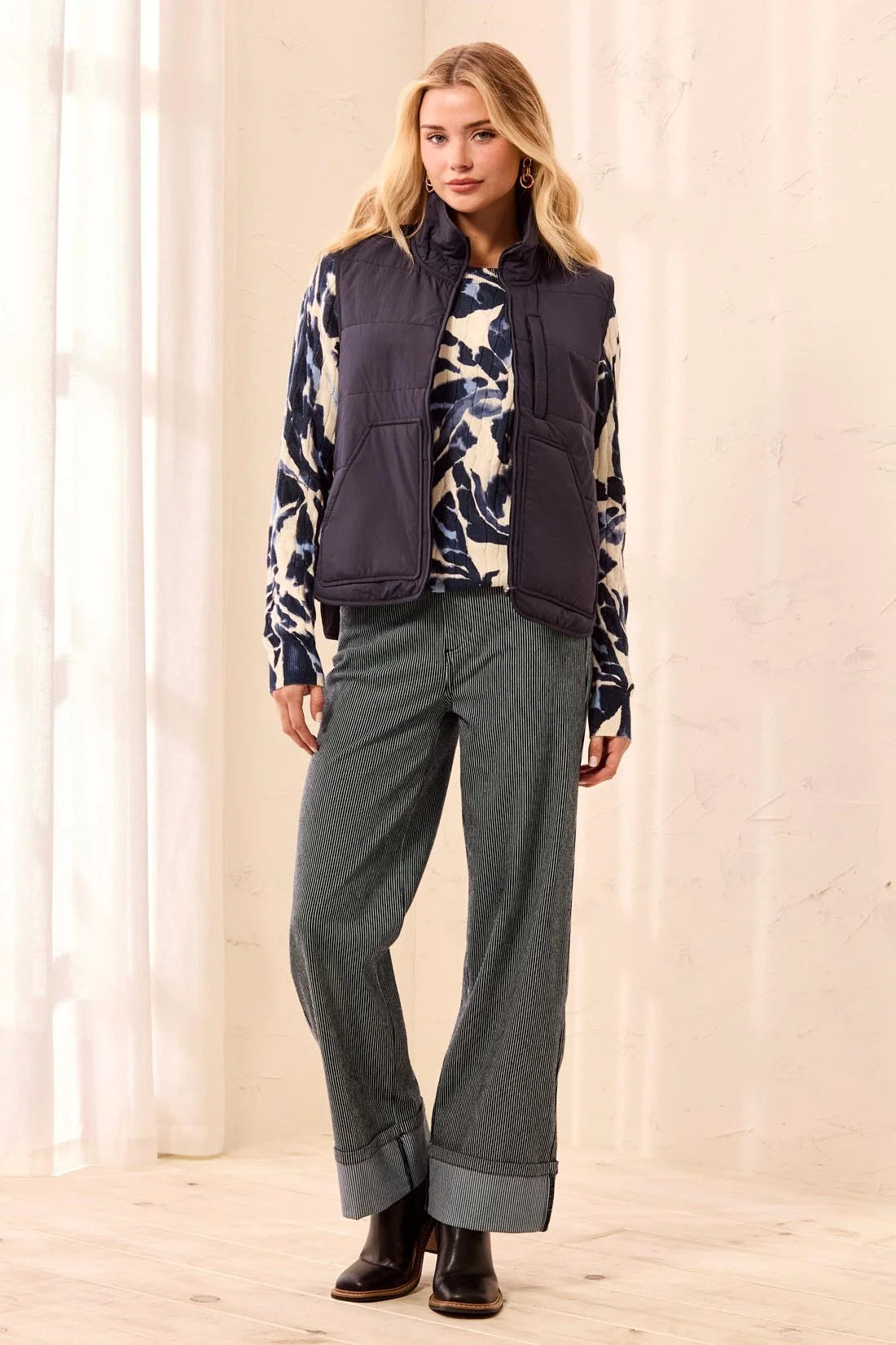 Tribal Packable Puffer Vest - Sapphire