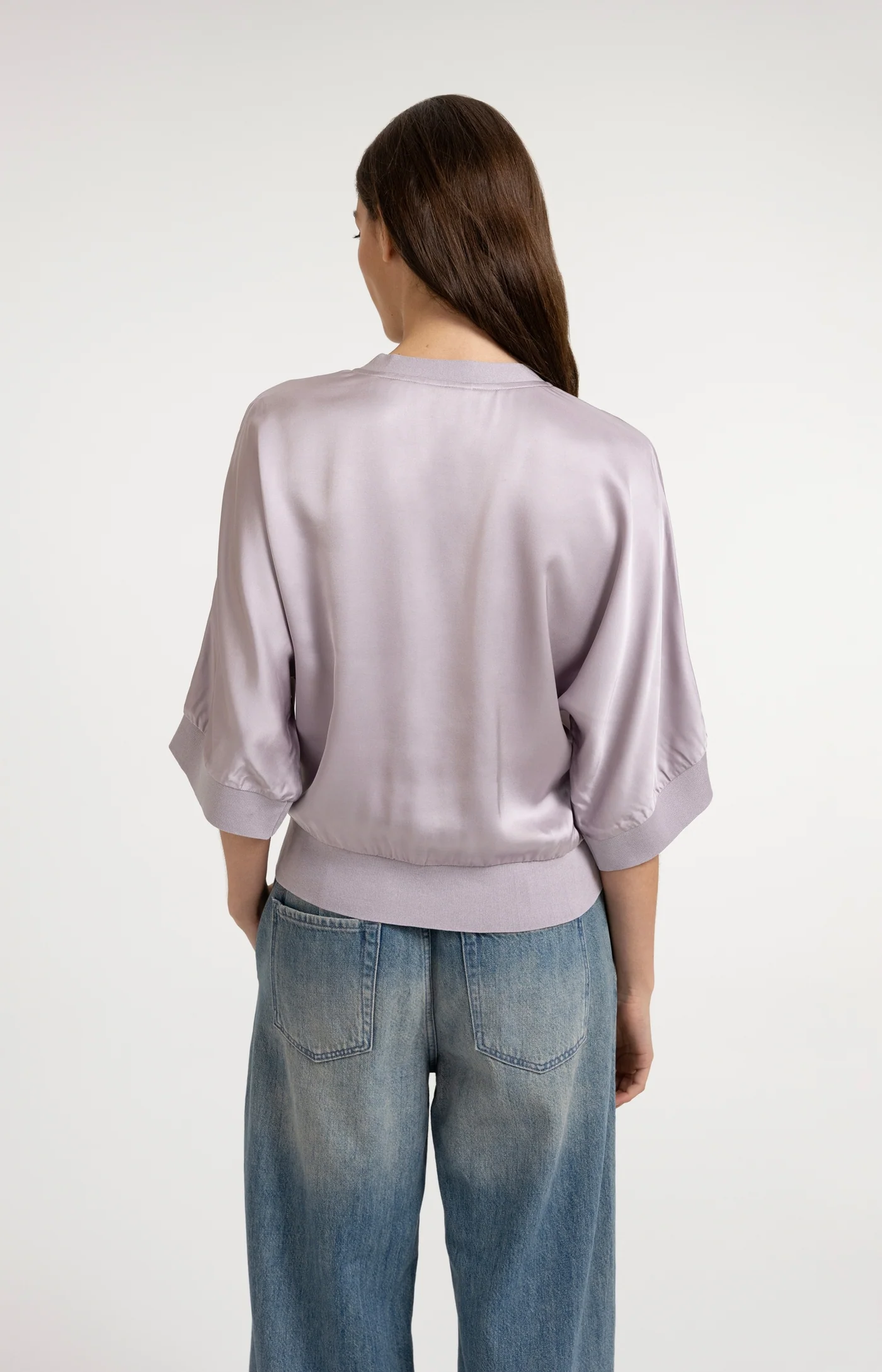 Yaya Satin Cardigan - Iris