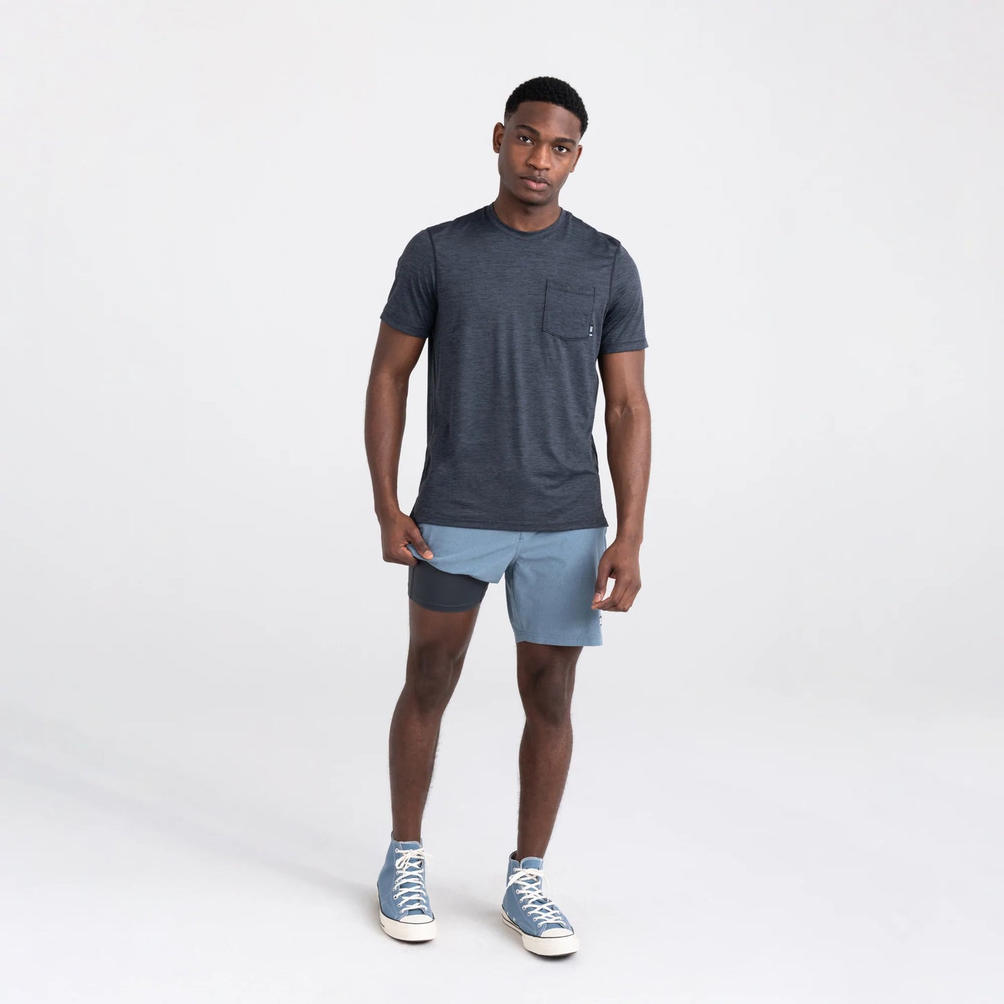 Saxx 7” Sport 2 Life 2 in 1 Short - Stone Blue Heather — Grace the