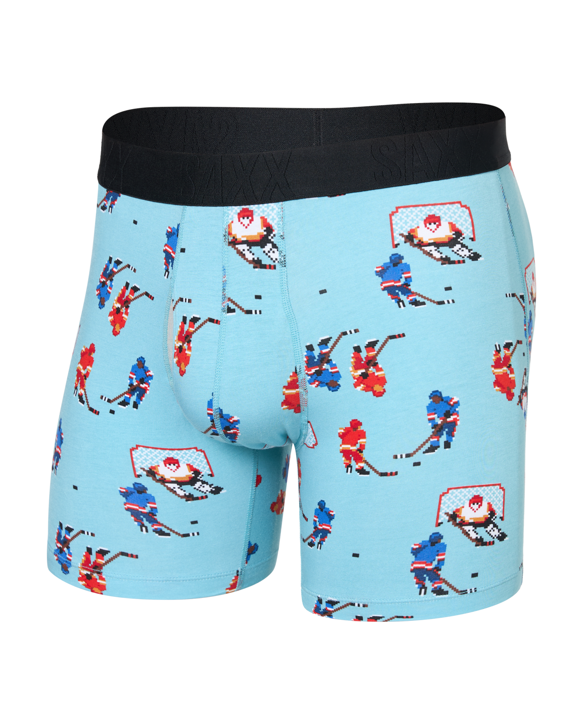 Saxx Droptemp Cooling Cotton Boxer Fly - Action on Ice Blue Tide