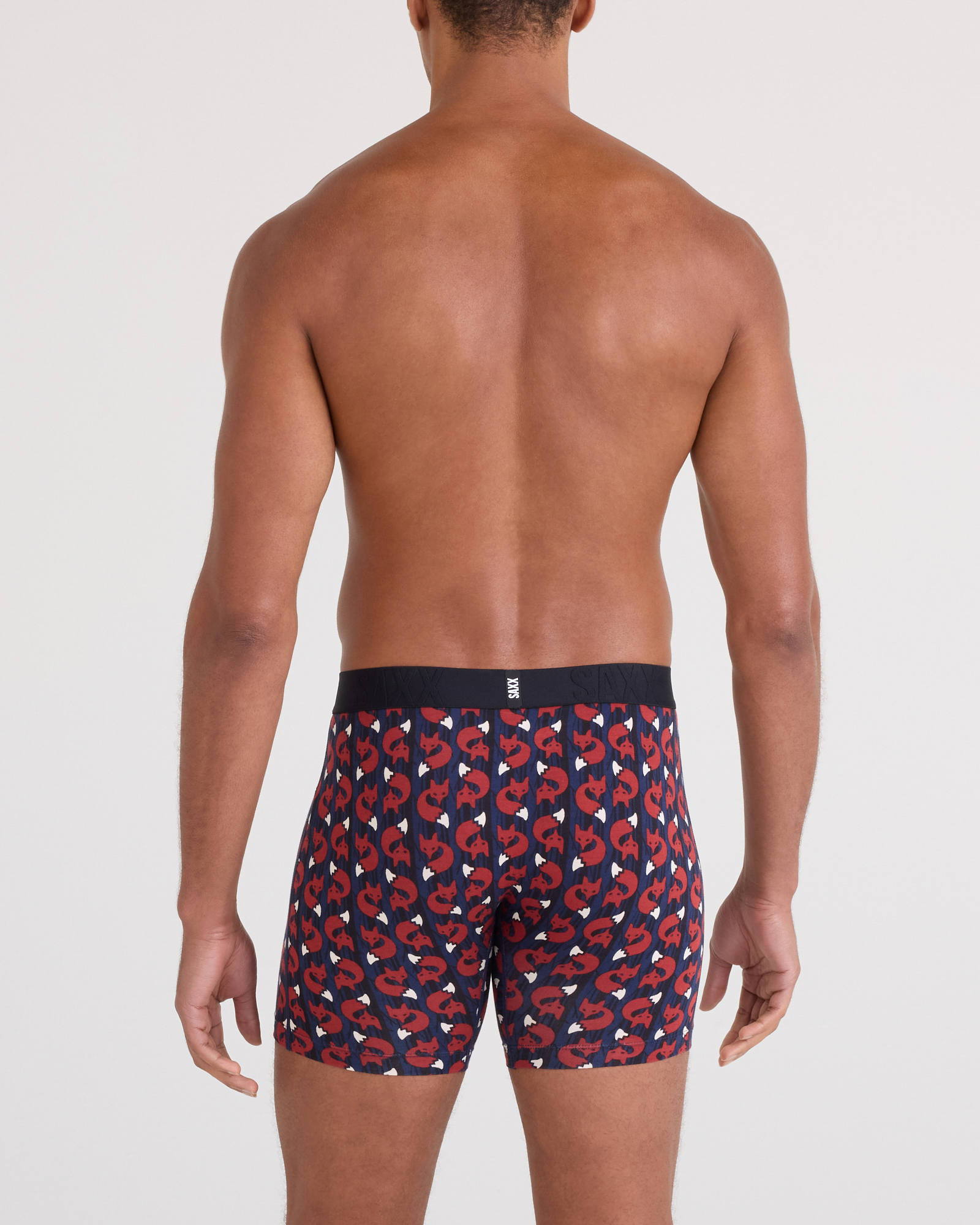 Saxx Droptemp Cooling Cotton Boxer Fly - Fox Check Navy
