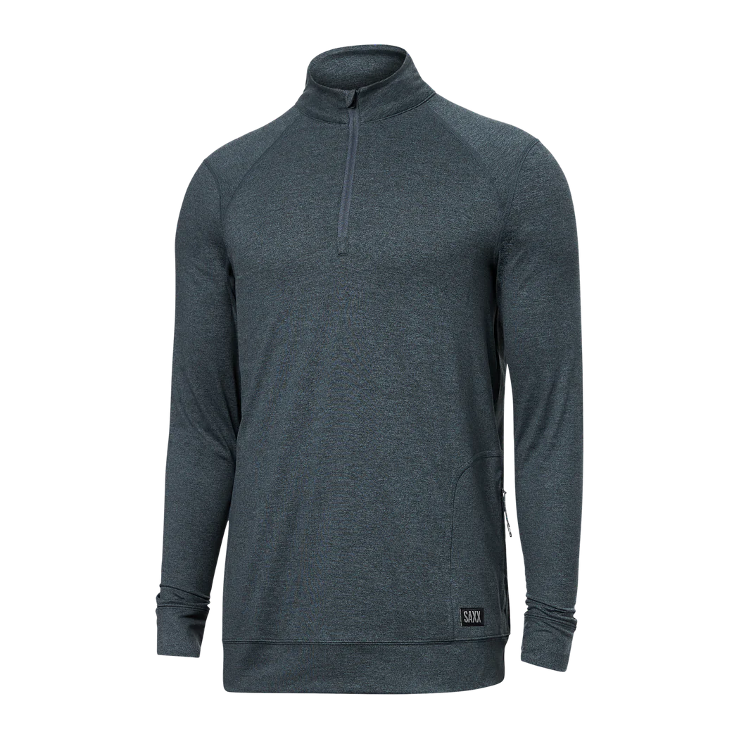 Saxx Peakdaze Half Zip - Turbulence Heather Mens - Other Mens - Tops by Saxx | Grace the Boutique