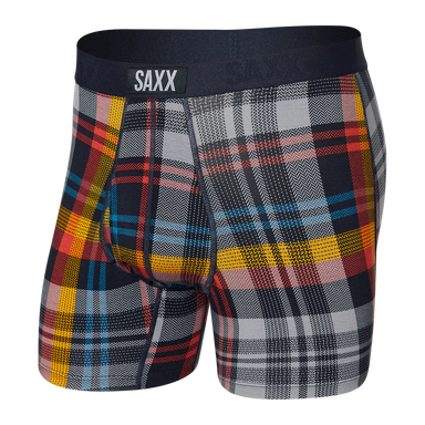 Saxx Ultra Super Soft Boxer Brief Fly - Multi Free Fall Plaid Men’s - Saxx - Ultra by Saxx | Grace the Boutique