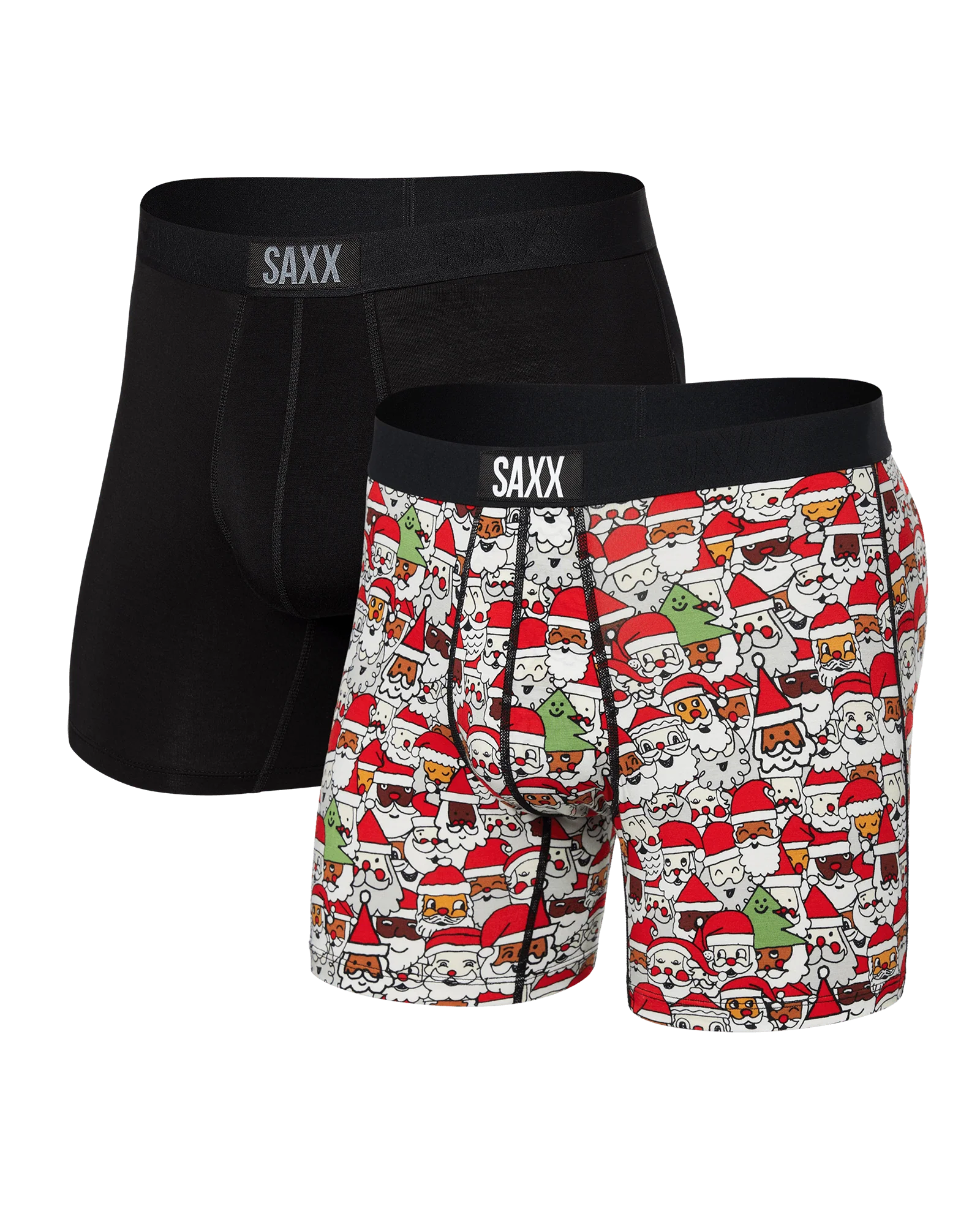 Saxx Vibe Boxer Brief 2 Pack - All the Santas/Blk Mens - Saxx by Saxx | Grace the Boutique