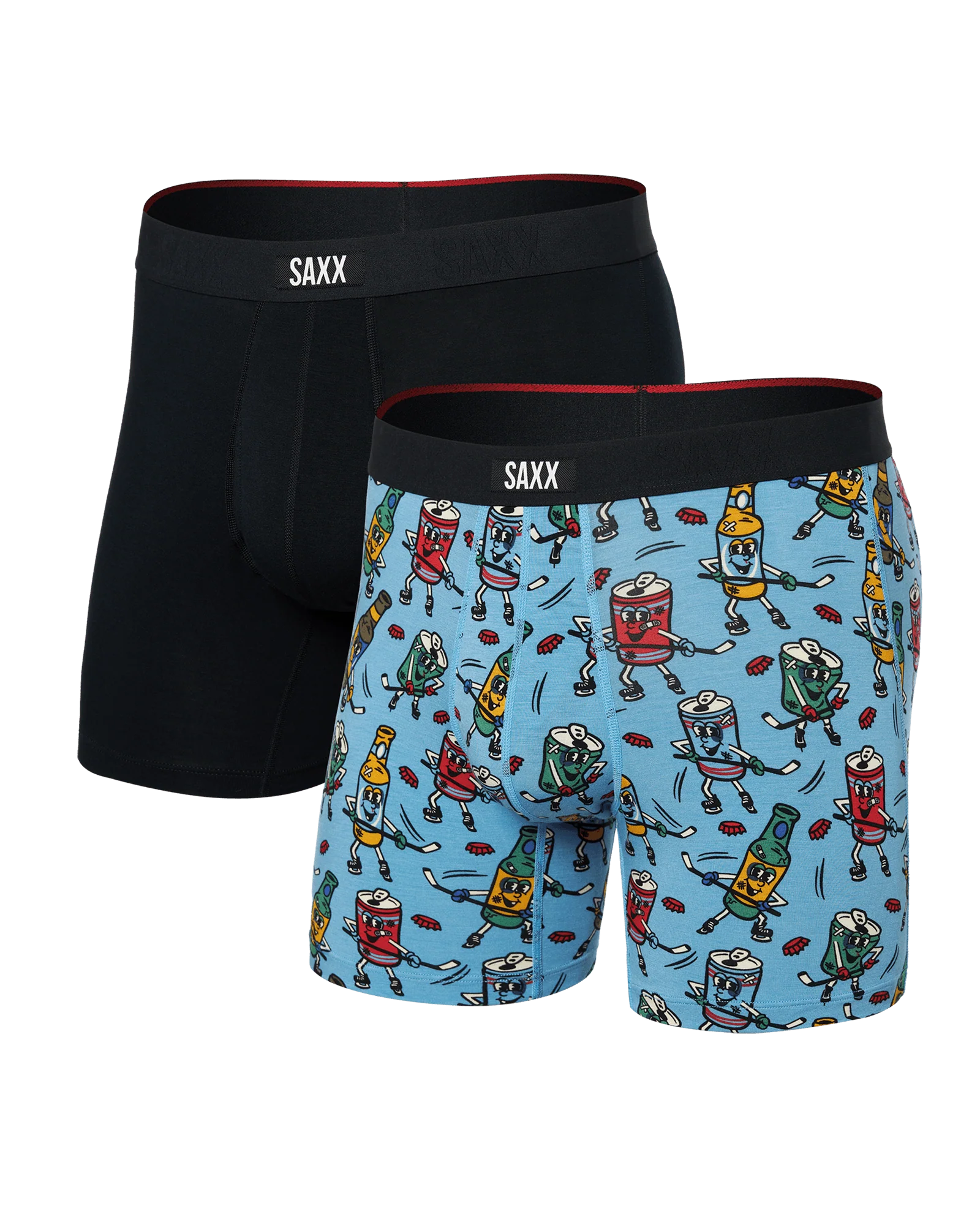 Saxx Vibe Xtra Boxer Brief 2 Pack - Beer Hockey/Blk Mens - Saxx by Saxx | Grace the Boutique