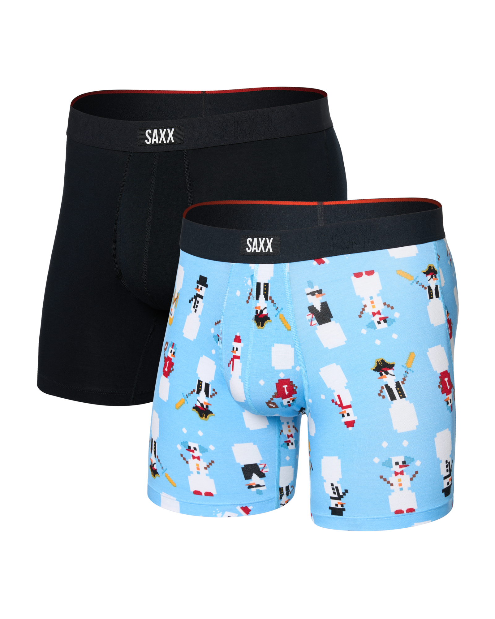 Saxx Vibe Xtra Boxer Brief Fly 2 Pack - Frosty the Gamer Black
