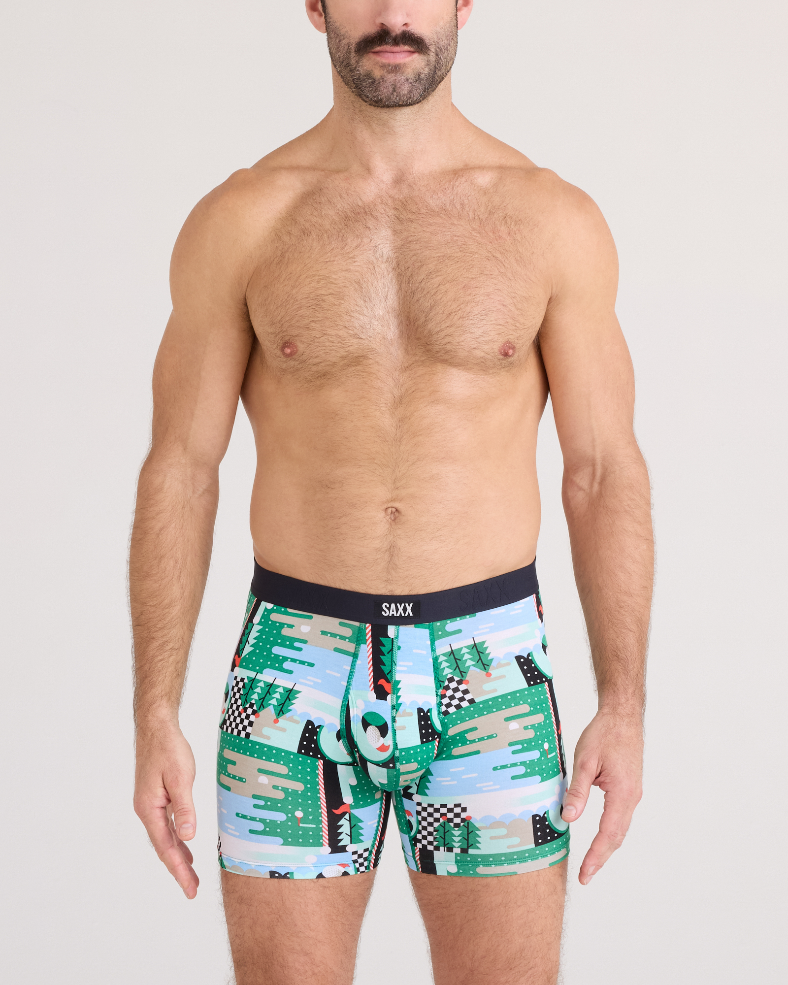 Saxx Vibe Xtra Boxer Brief Fly 2 Pack - Geo Golf Black