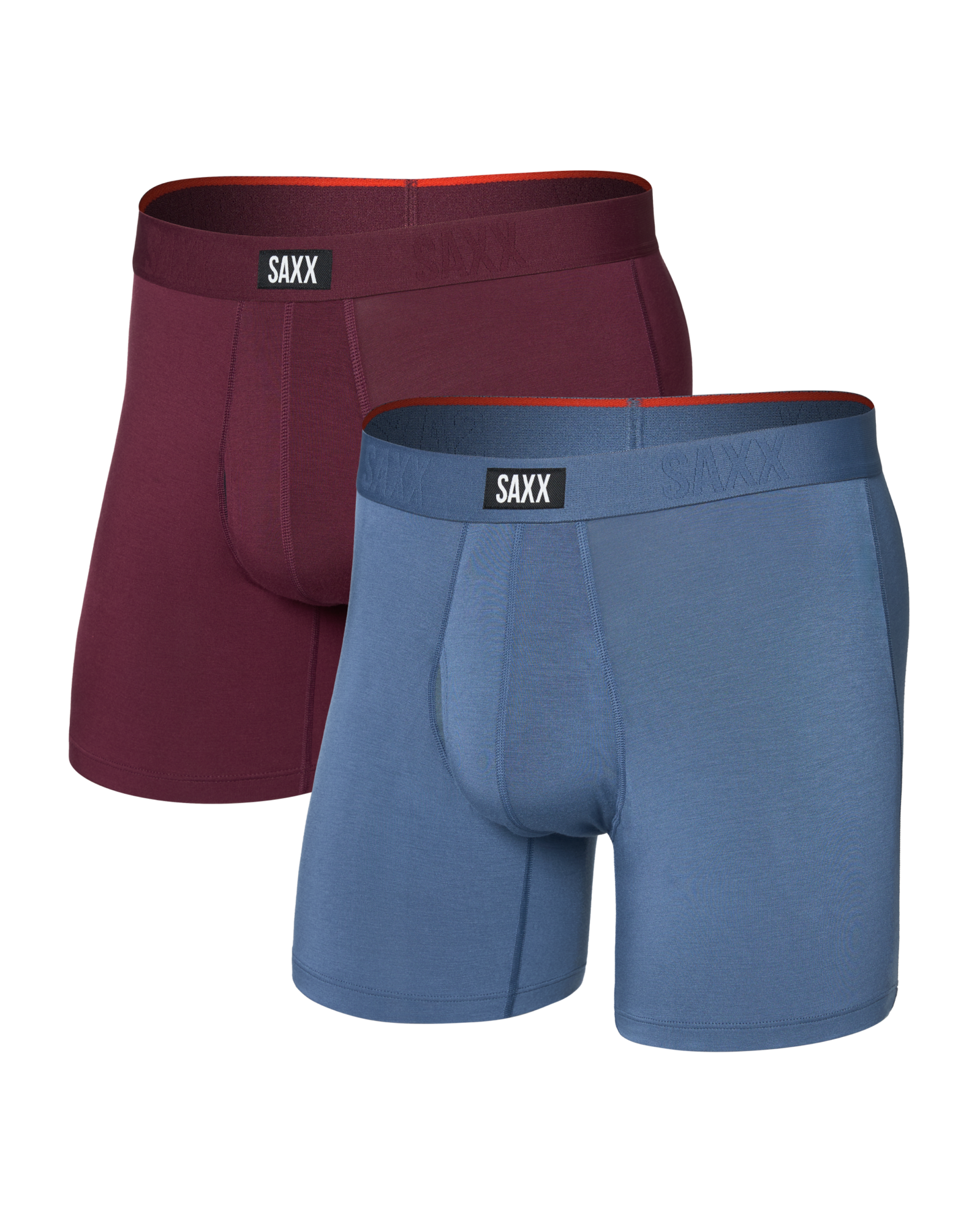 Saxx Vibe Xtra Boxer Brief Fly 2 Pack - Maroon/Washed Indigo