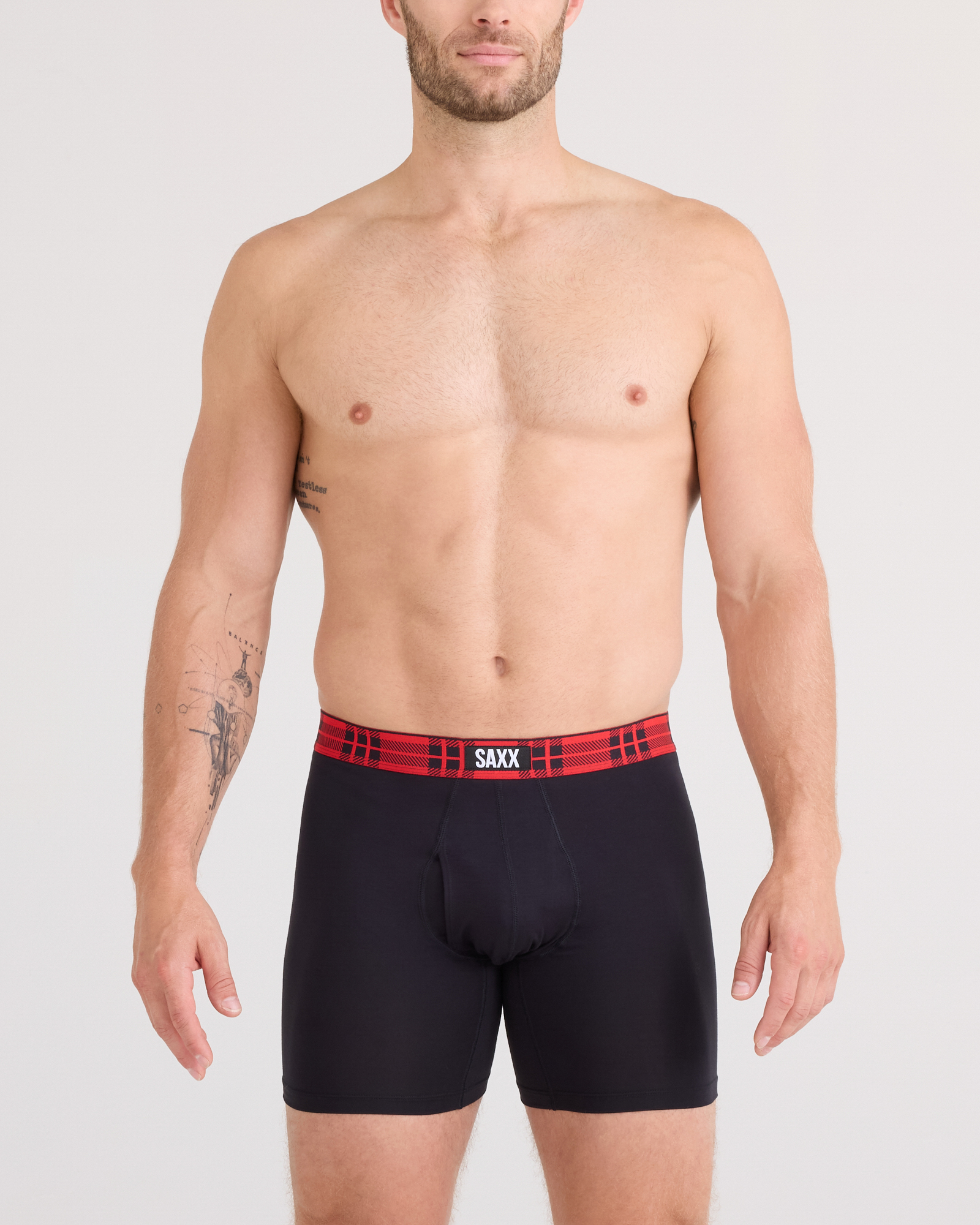 Saxx Vibe Xtra Boxer Brief Fly 3 Pack - Sweet Stripe Check Black