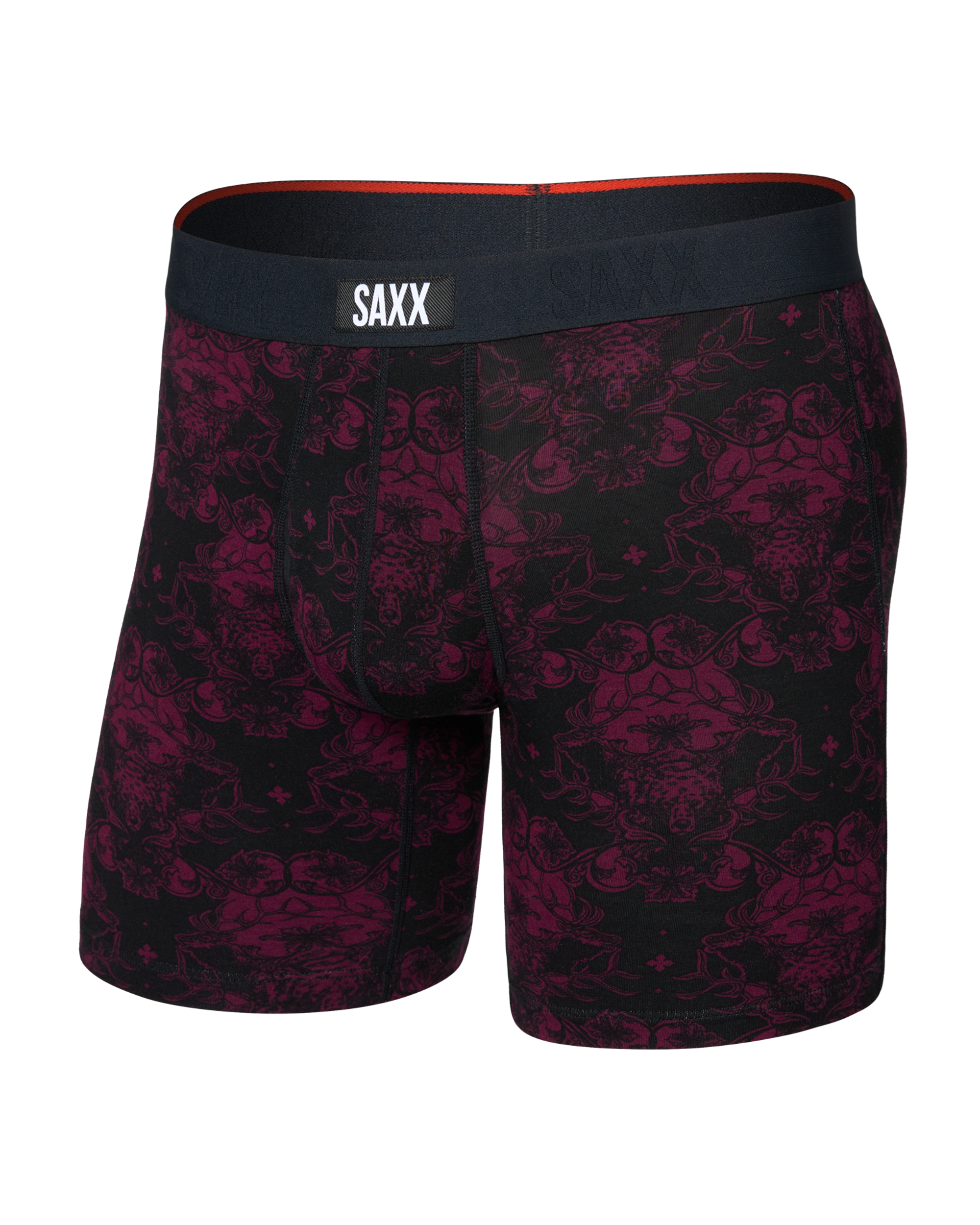 Saxx Vibe Xtra Boxer Brief Fly - Bear Brocade Maroon