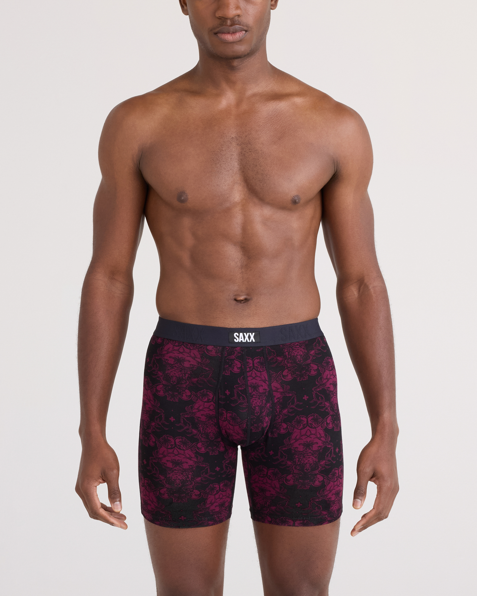 Saxx Vibe Xtra Boxer Brief Fly - Bear Brocade Maroon